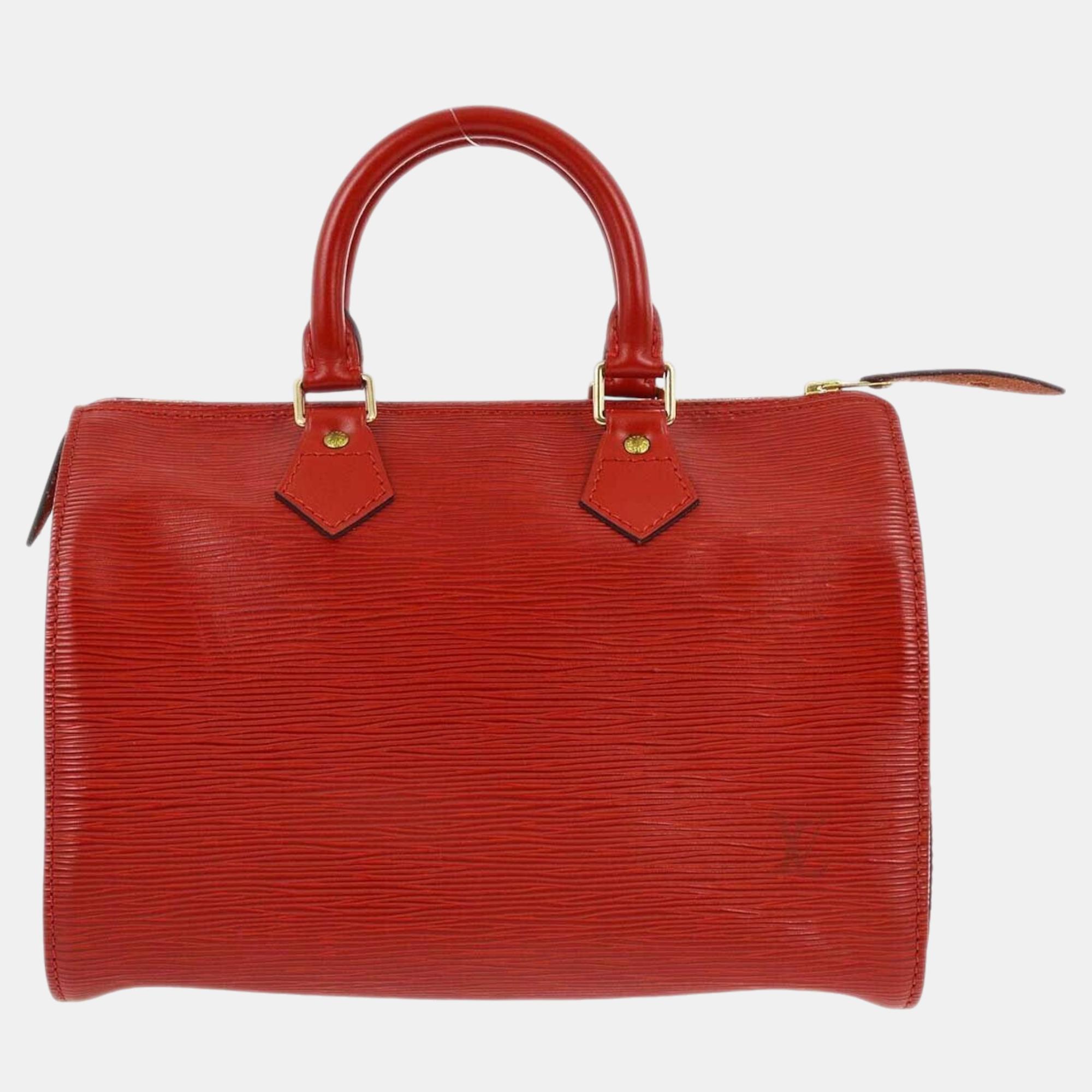 

Louis Vuitton Red Epi Speedy 25 Handbag