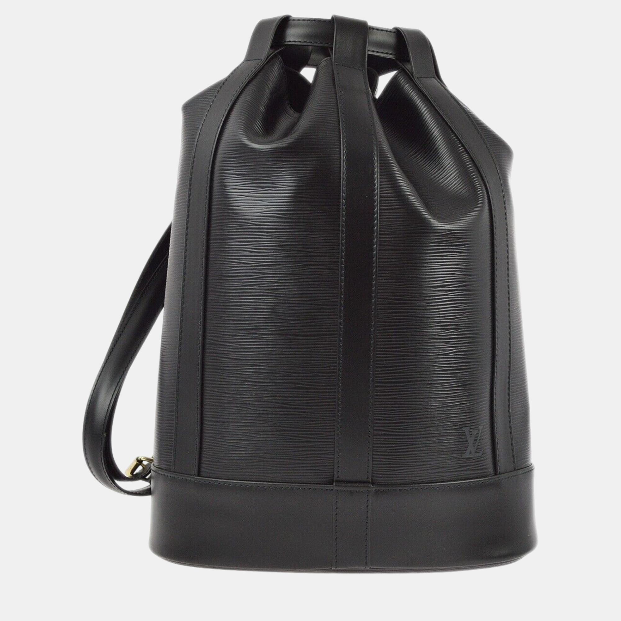 

Louis Vuitton Black Epi Randonnee PM Bucket Shoulder Bag