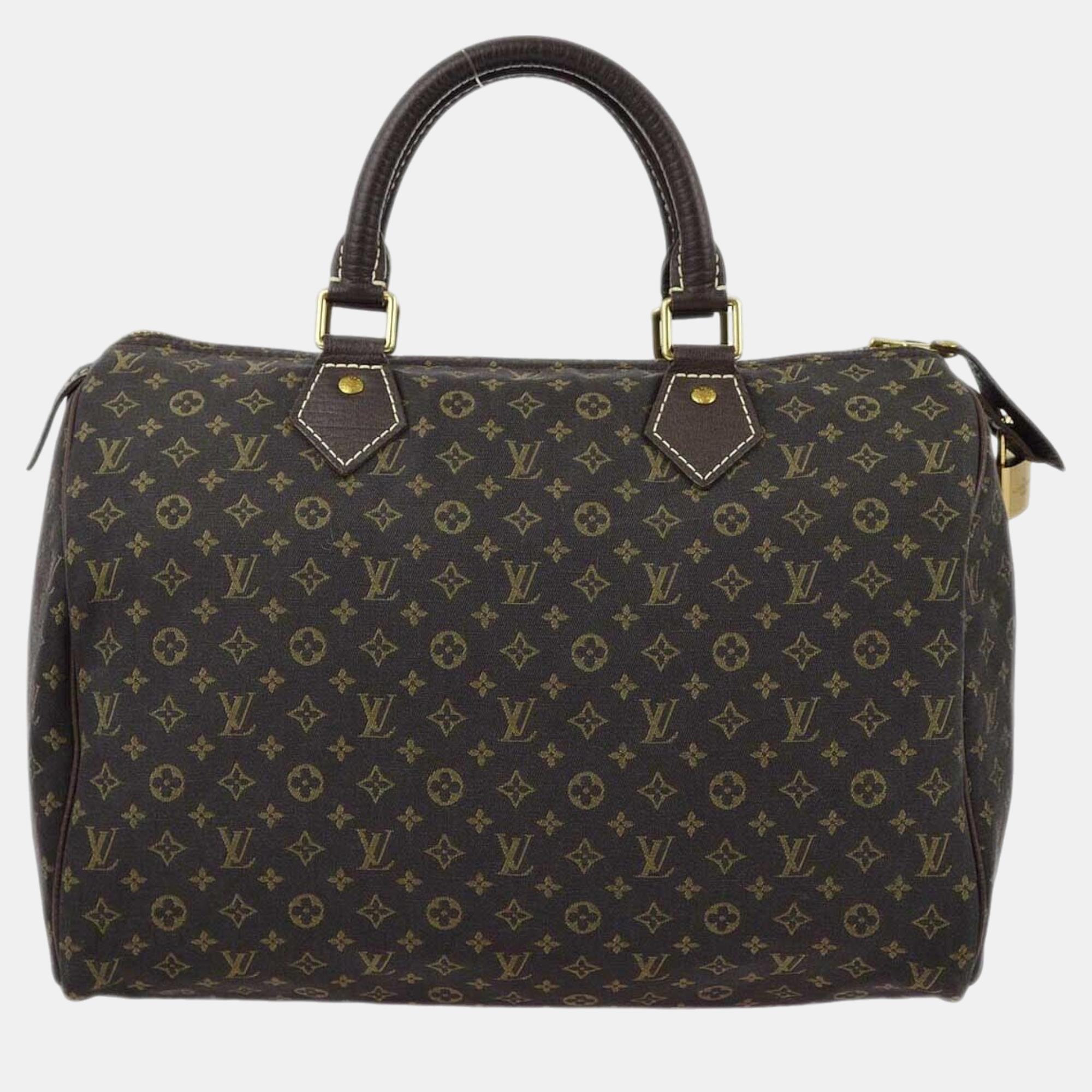 

Louis Vuitton Brown Monogram Mini Lin Speedy 30 Handbag