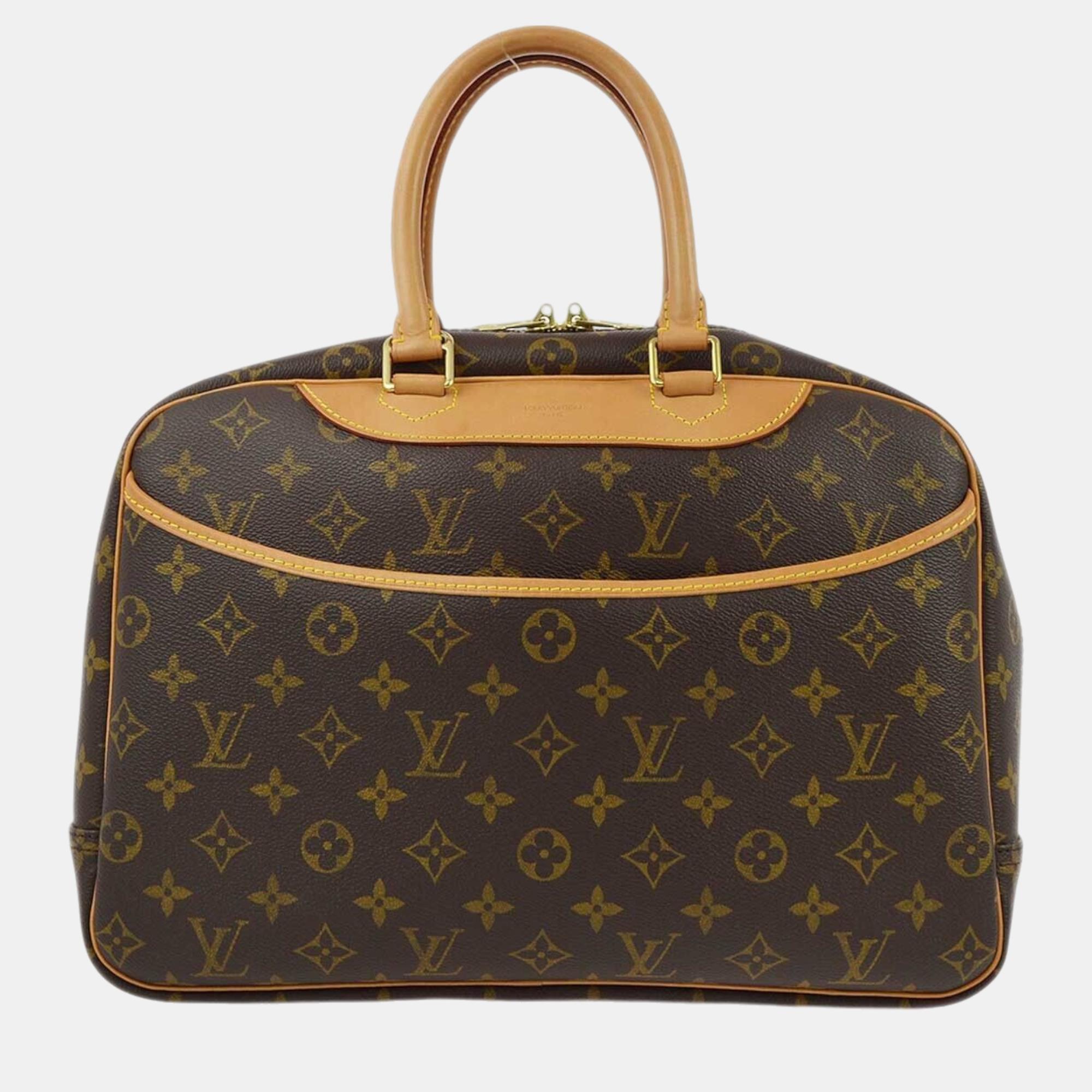 

Louis Vuitton Monogram Deauville Bowling Vanity Handbag, Brown