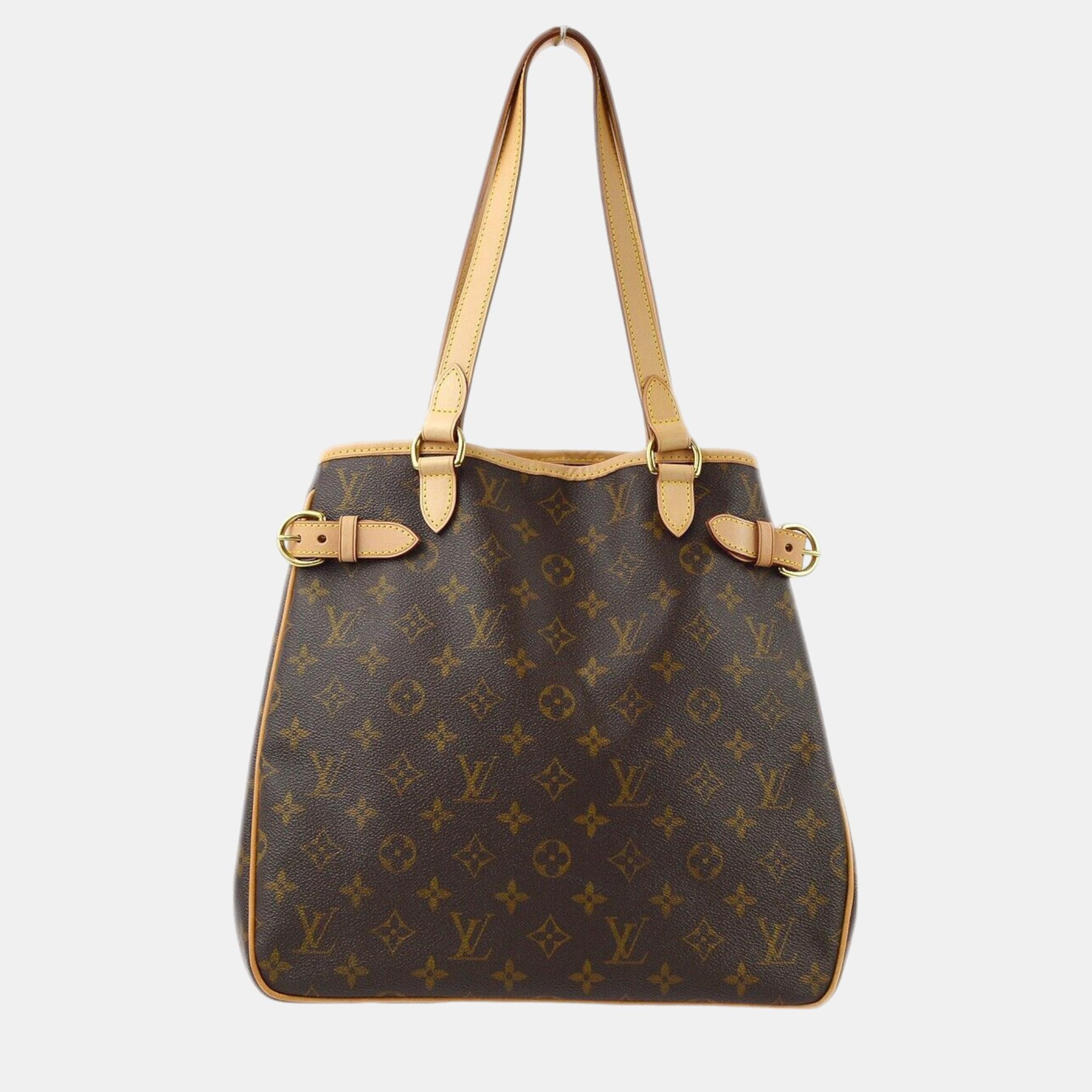 

Louis Vuitton Monogram Batignolles Vertical Tote Handbag, Brown