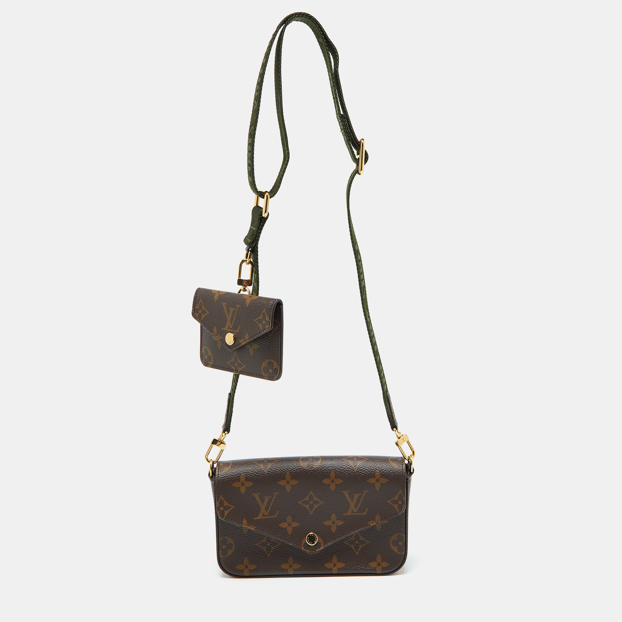 

Louis Vuitton Khaki Monogram Canvas Félicie Strap & Go Bag, Green