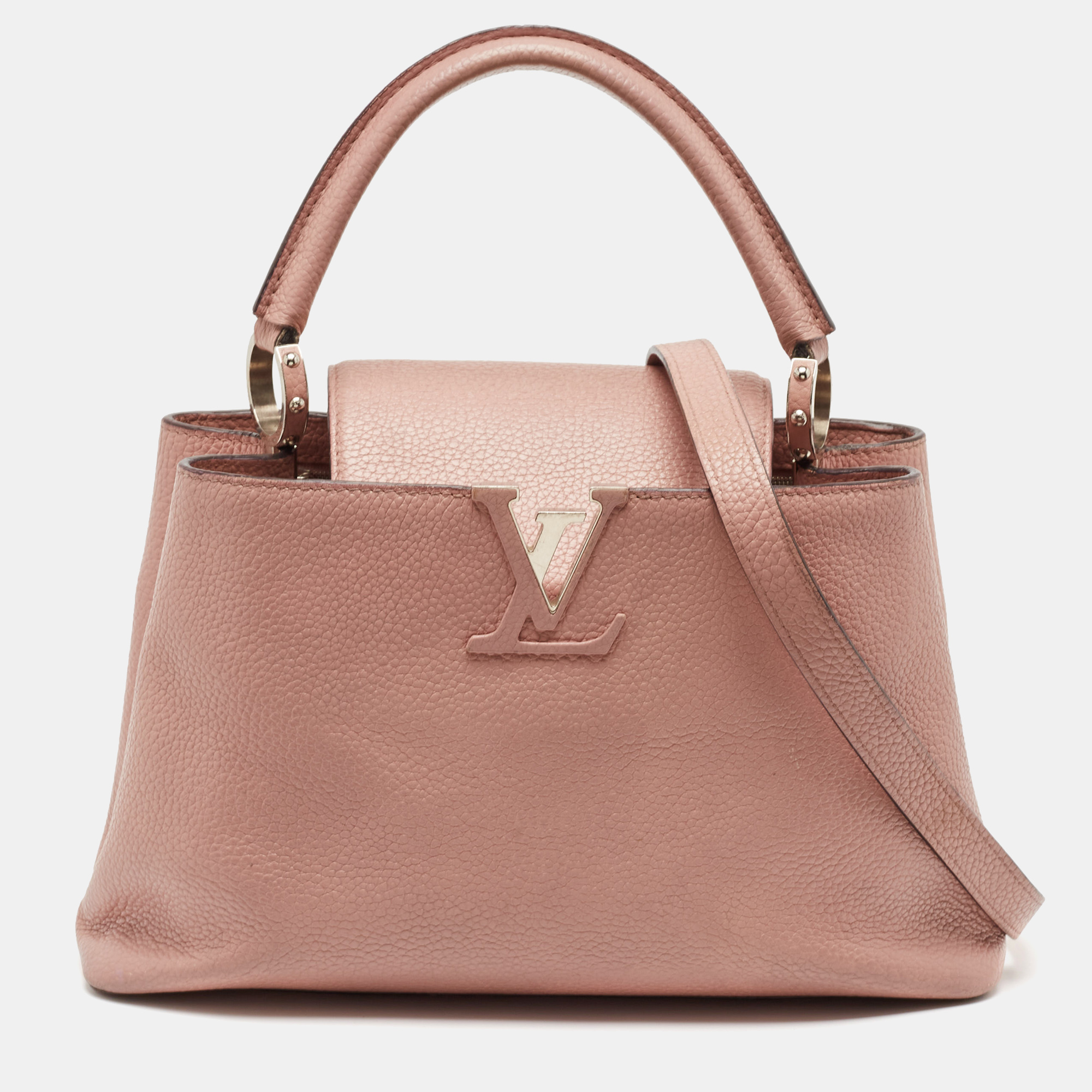 

Louis Vuitton Magnolia Taurillon Leather Capucines PM Bag, Pink