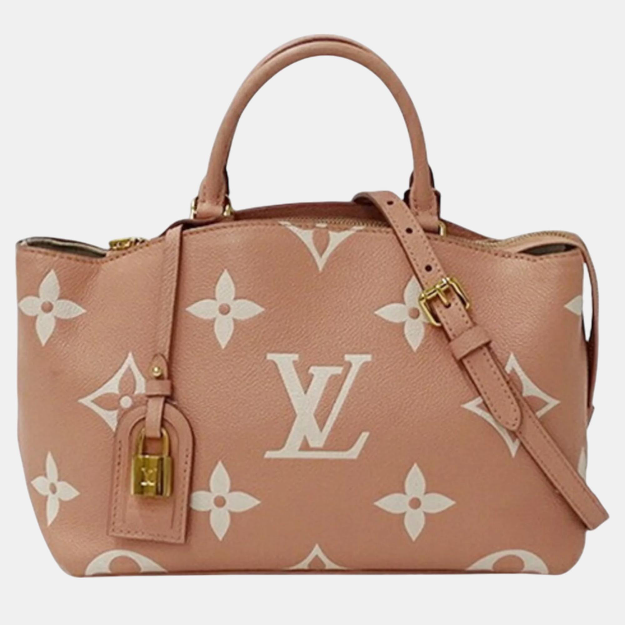 

Louis Vuitton Rose Trianon Creme Pink Bicolor Monogram Empreinte Petit Palais PM Handbag, Brown