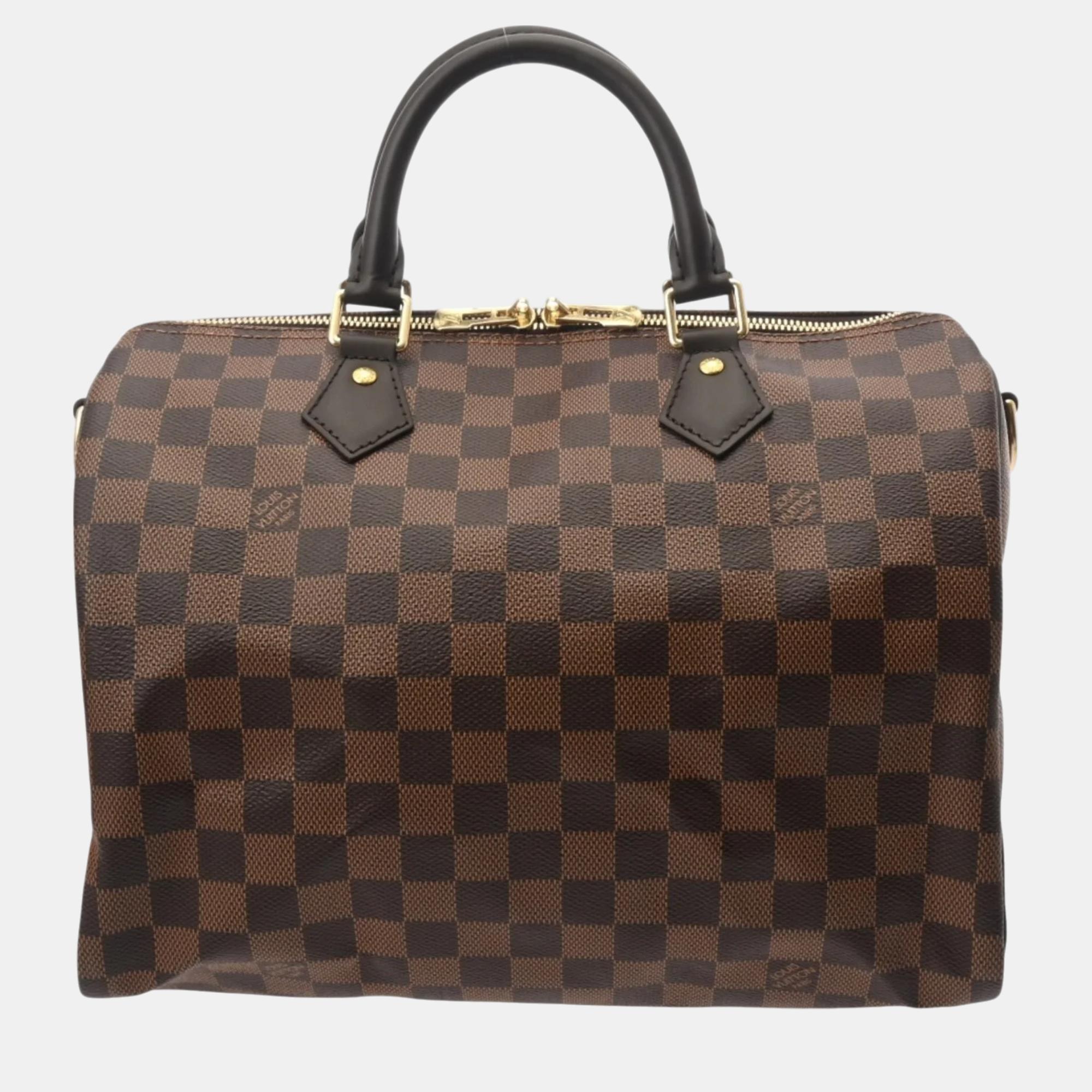 

Louis Vuitton Ebene Canvas Damier Speedy Bandouliere 30 Handbag, Brown