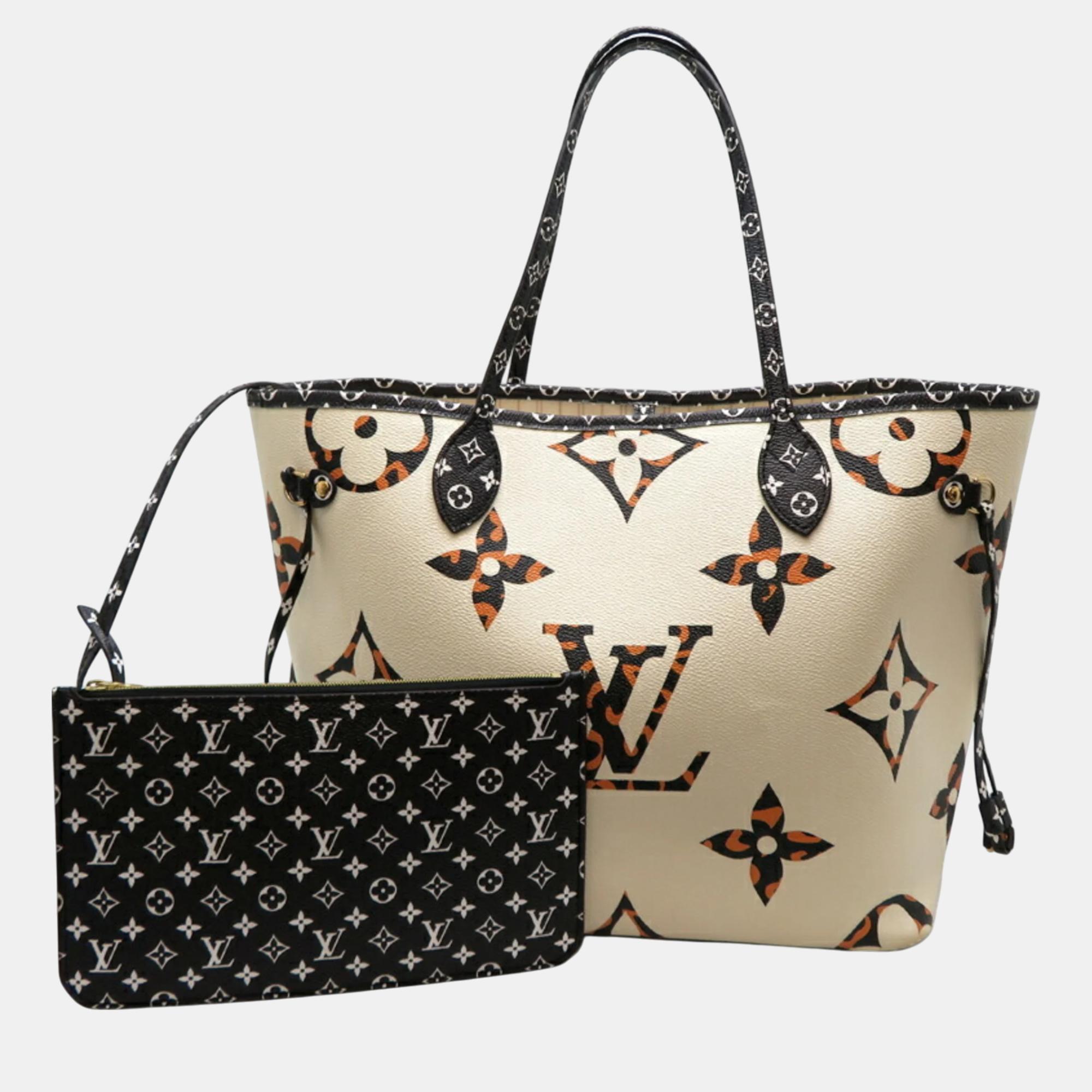 

Louis Vuitton Ivory X Camel Monogram Giant Neverfull Mm Tote Bag, Black