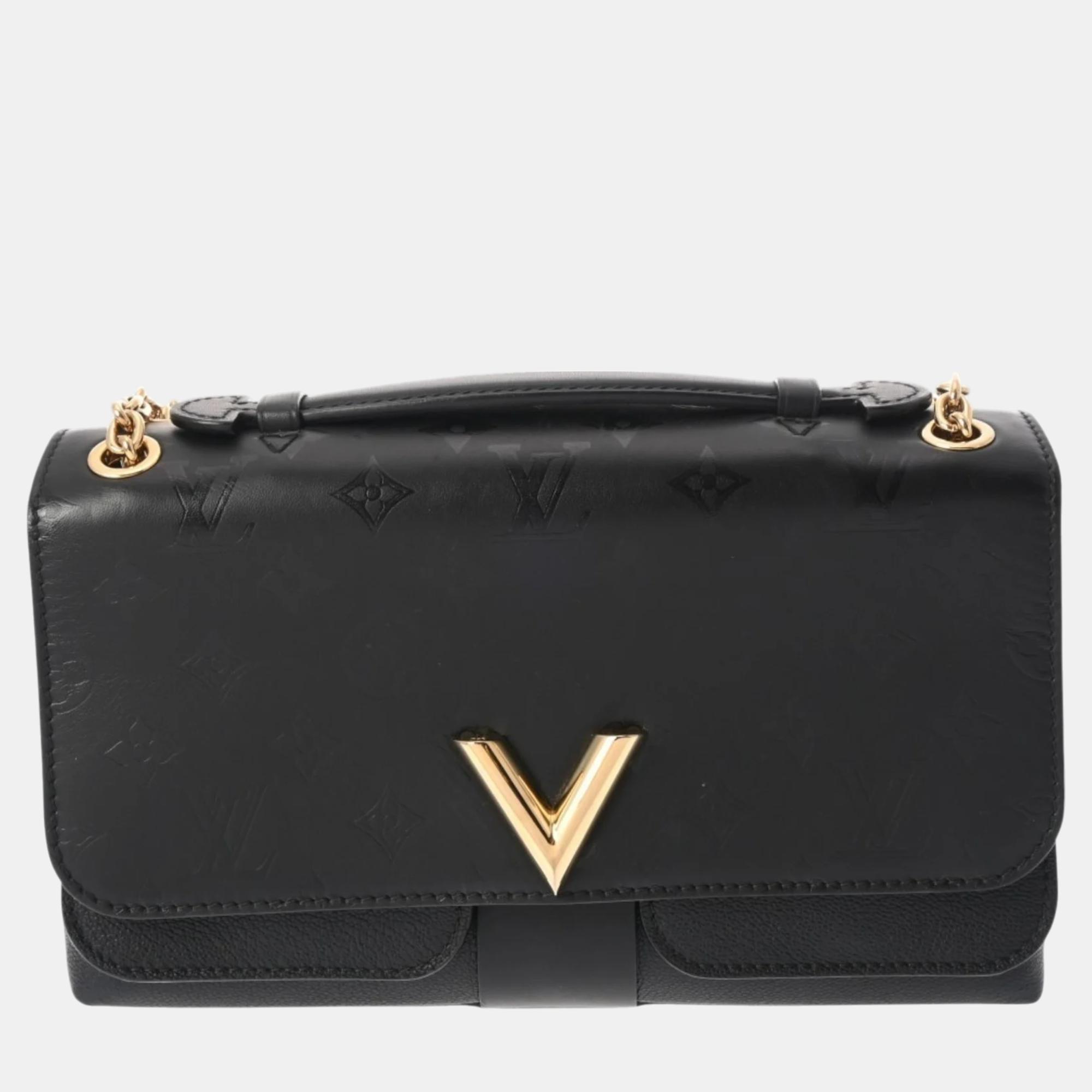 

Louis Vuitton Noir Leather Shoulder Chain Bag, Black
