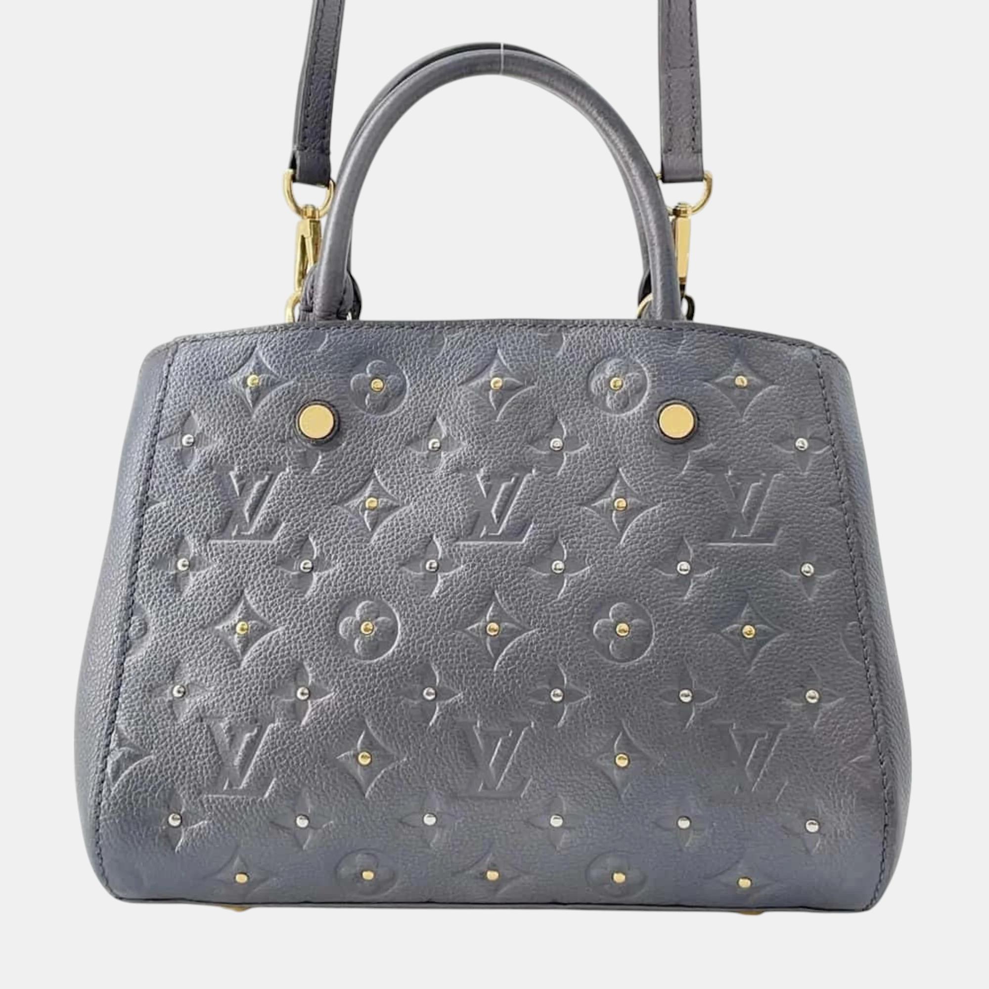 

Louis Vuitton Monogram Empreinte Montaigne Bb Handbag, Grey