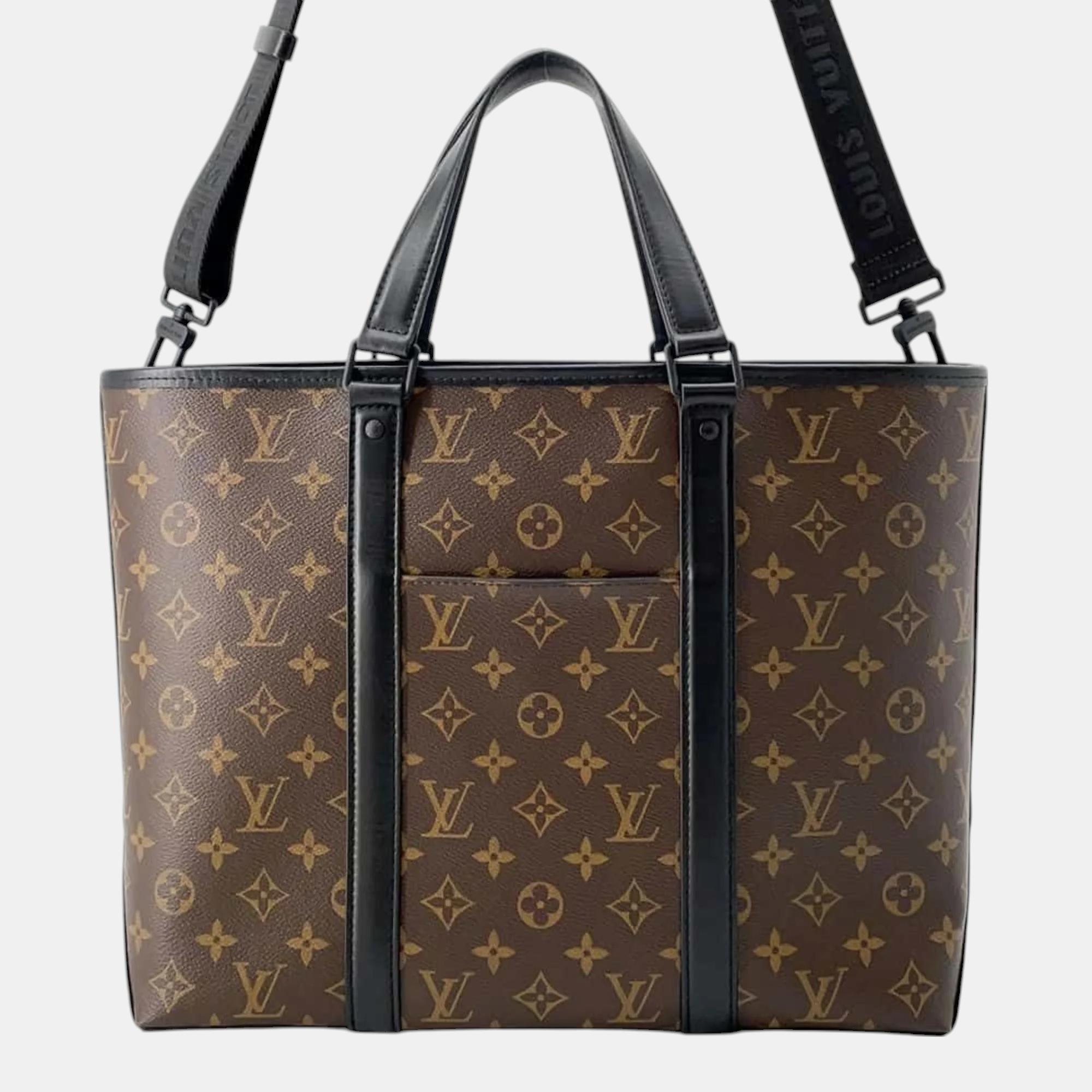 

Louis Vuitton Black Monogram Macassar Weekend Tote Bag, Brown