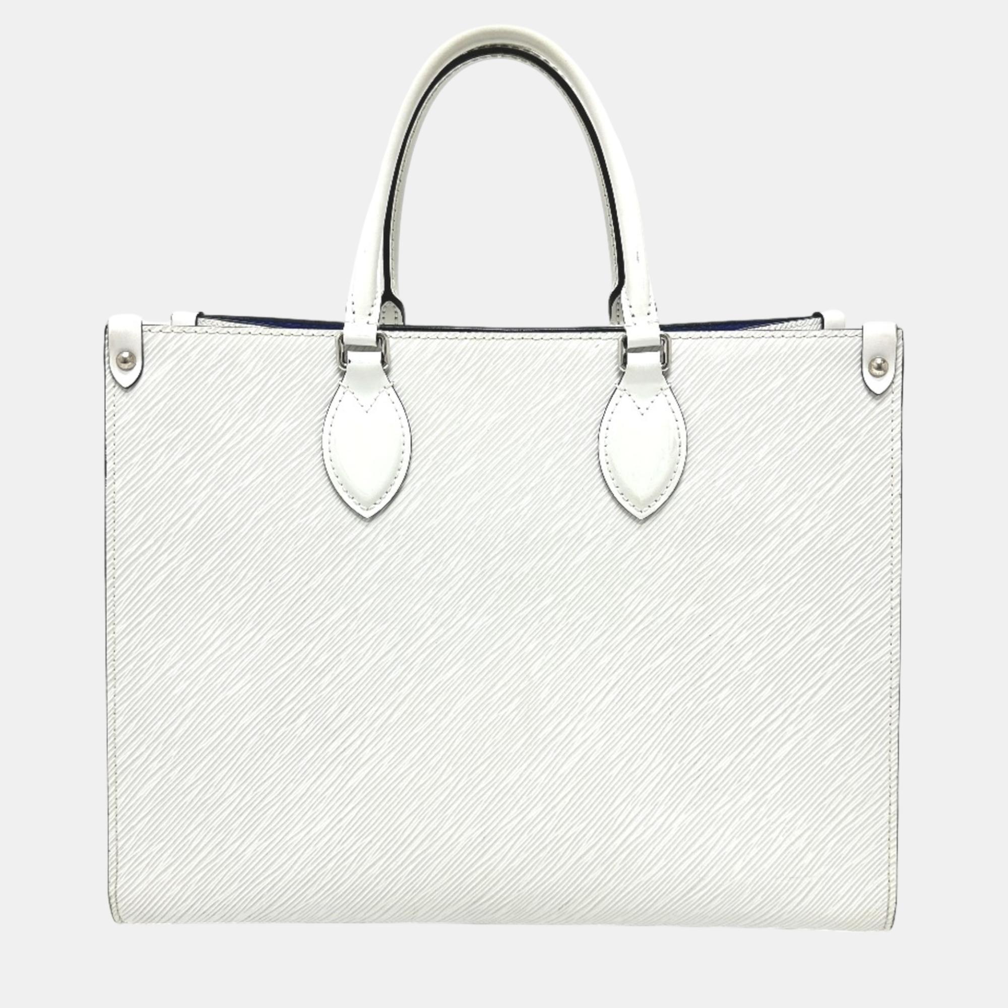 

Louis Vuitton White Blue Epi Tote Bag