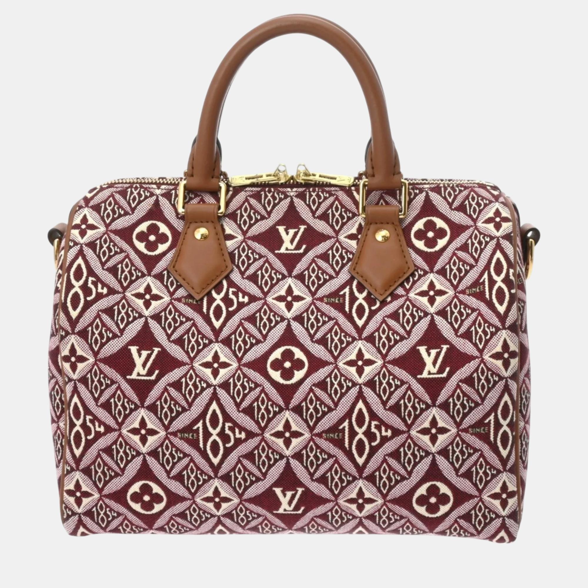 

Louis Vuitton Bordeaux Monogram Jacquard Speedy Bandouliere 25 Bag, Burgundy