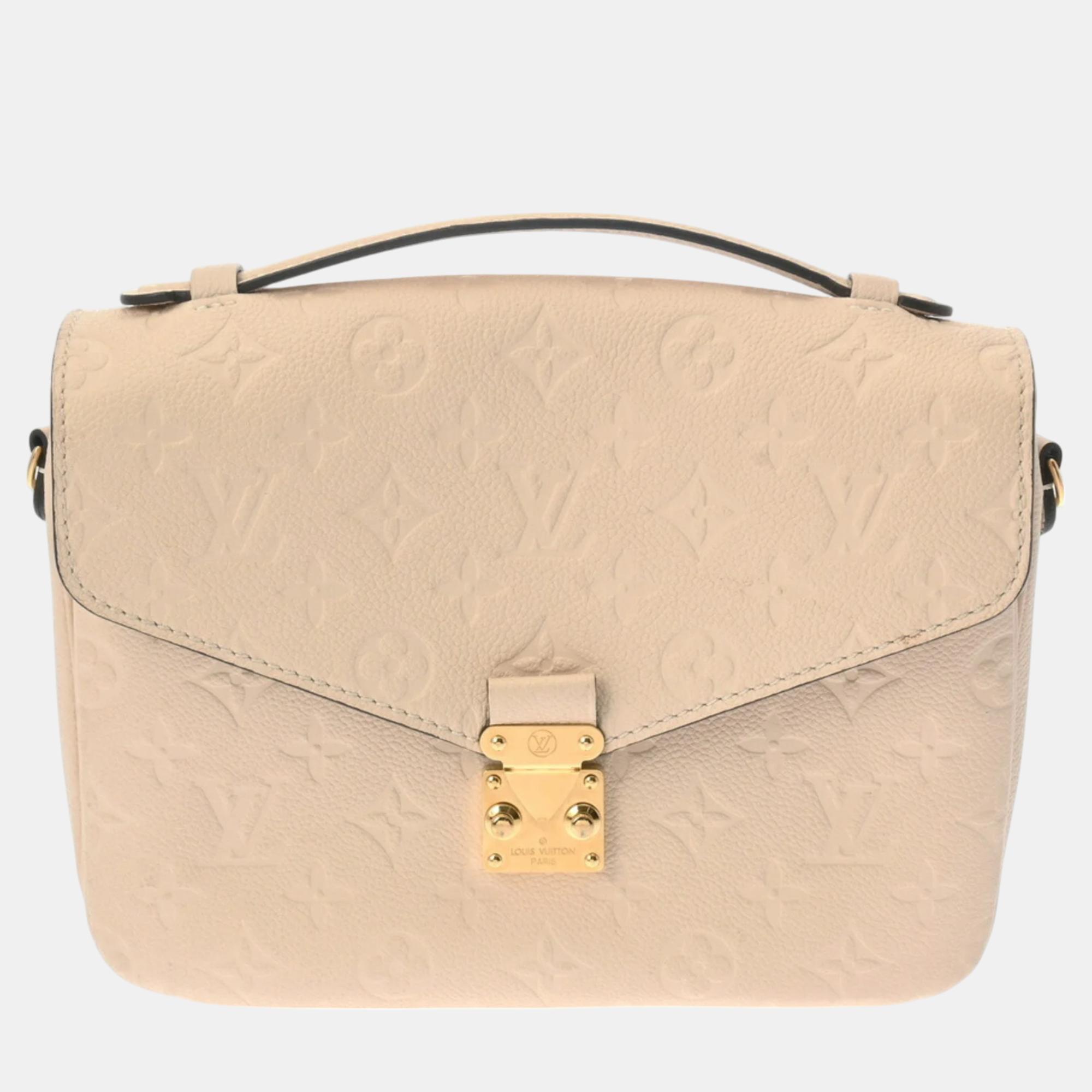 

Louis Vuitton Creme Monogram Empreinte Pochette Metis Mm Bag, Beige