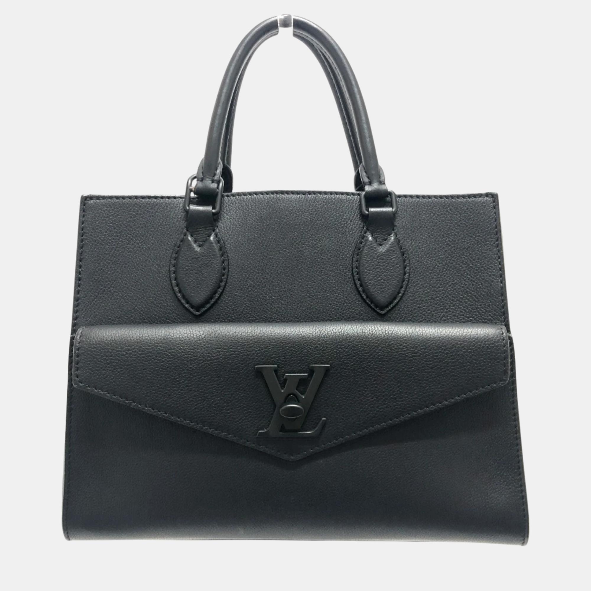 

Louis Vuitton Grained Calf Leather Noir Black Rock Me Tote Pm Bag Handbag