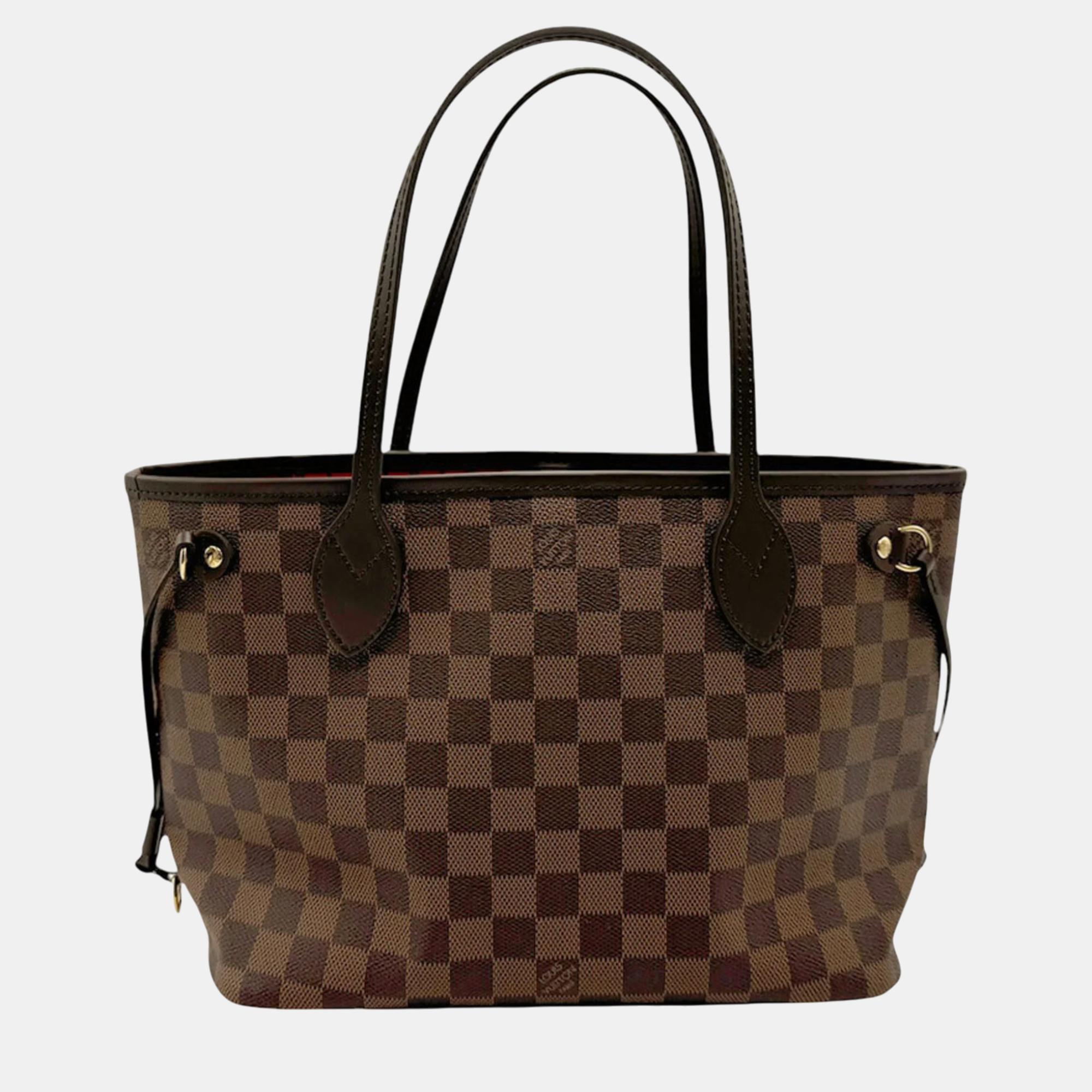 

Louis Vuitton Canvas Brown Damier Neverfull Pm Handbag