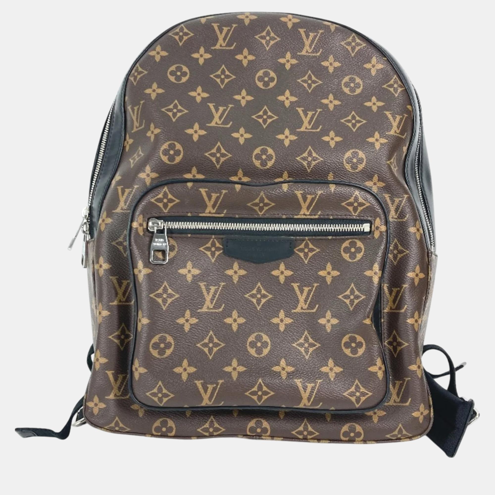 

Louis Vuitton Brown Black Monogram-Macassar Backpack