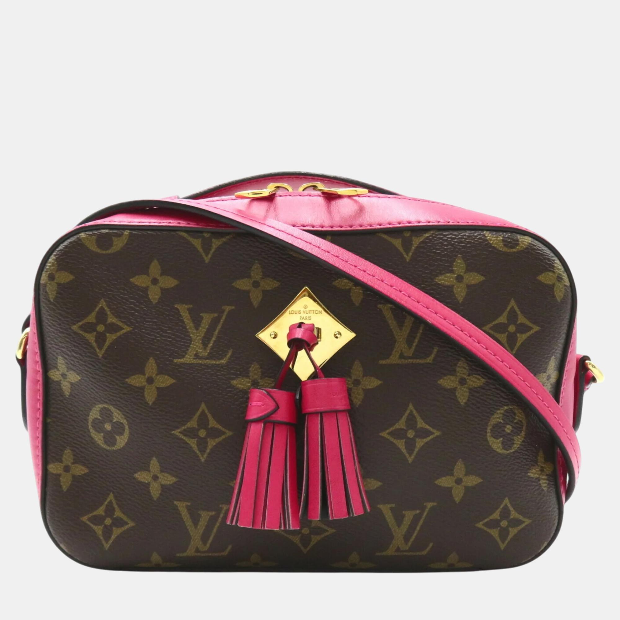 

Louis Vuitton Coated Canvas Monogram Brown Pink Santonge Shoulder Bag