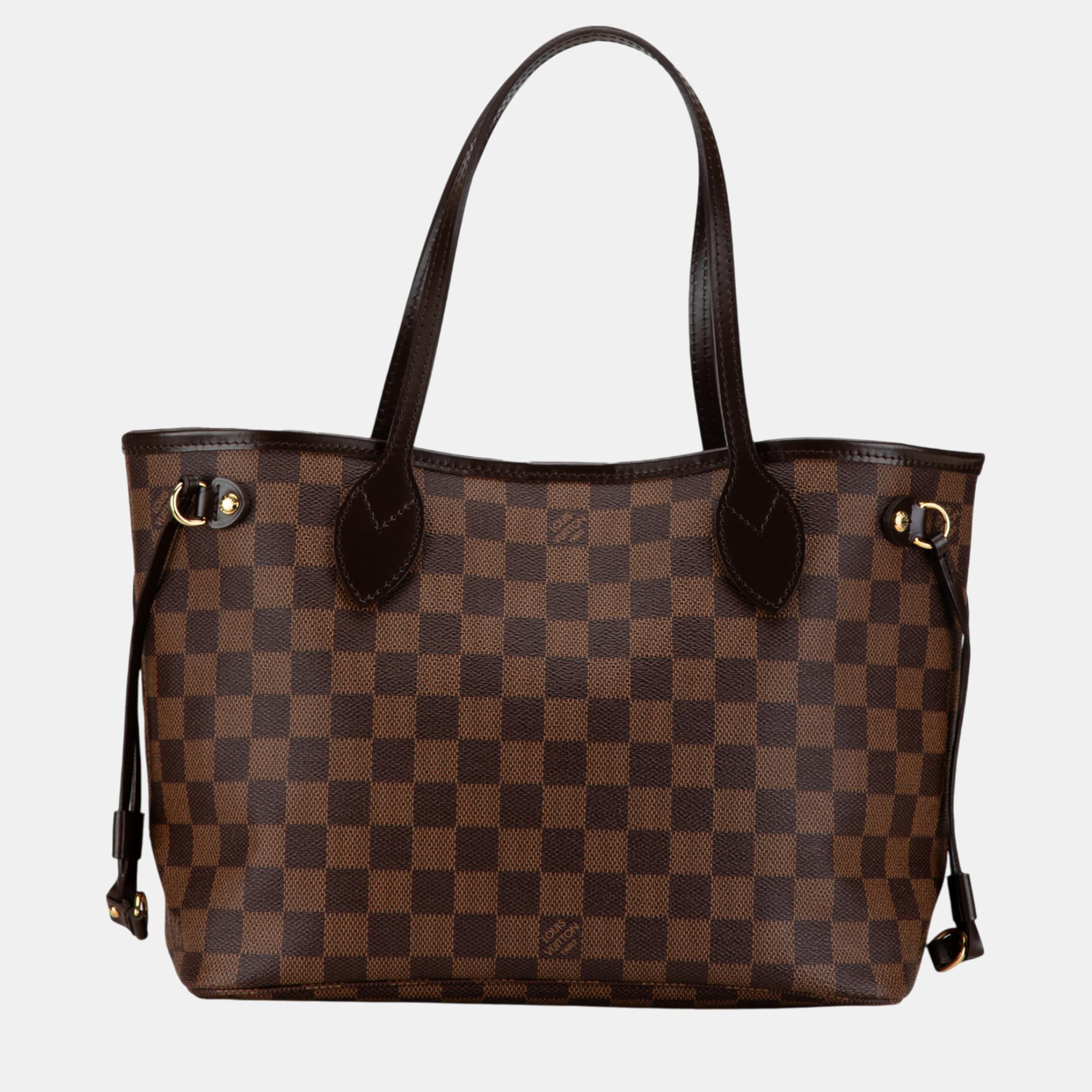 

Louis Vuitton Brown Damier Ebene Neverfull PM