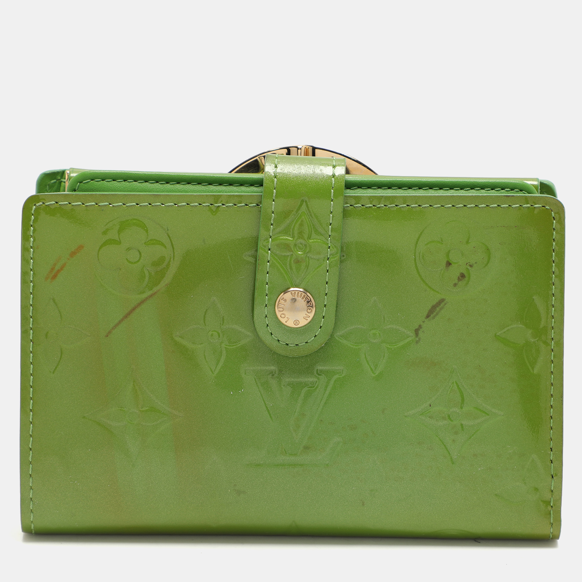 

Louis Vuitton Vert Tonic Monogram Vernis Port Feuille Vienoise French Purse Wallet, Green