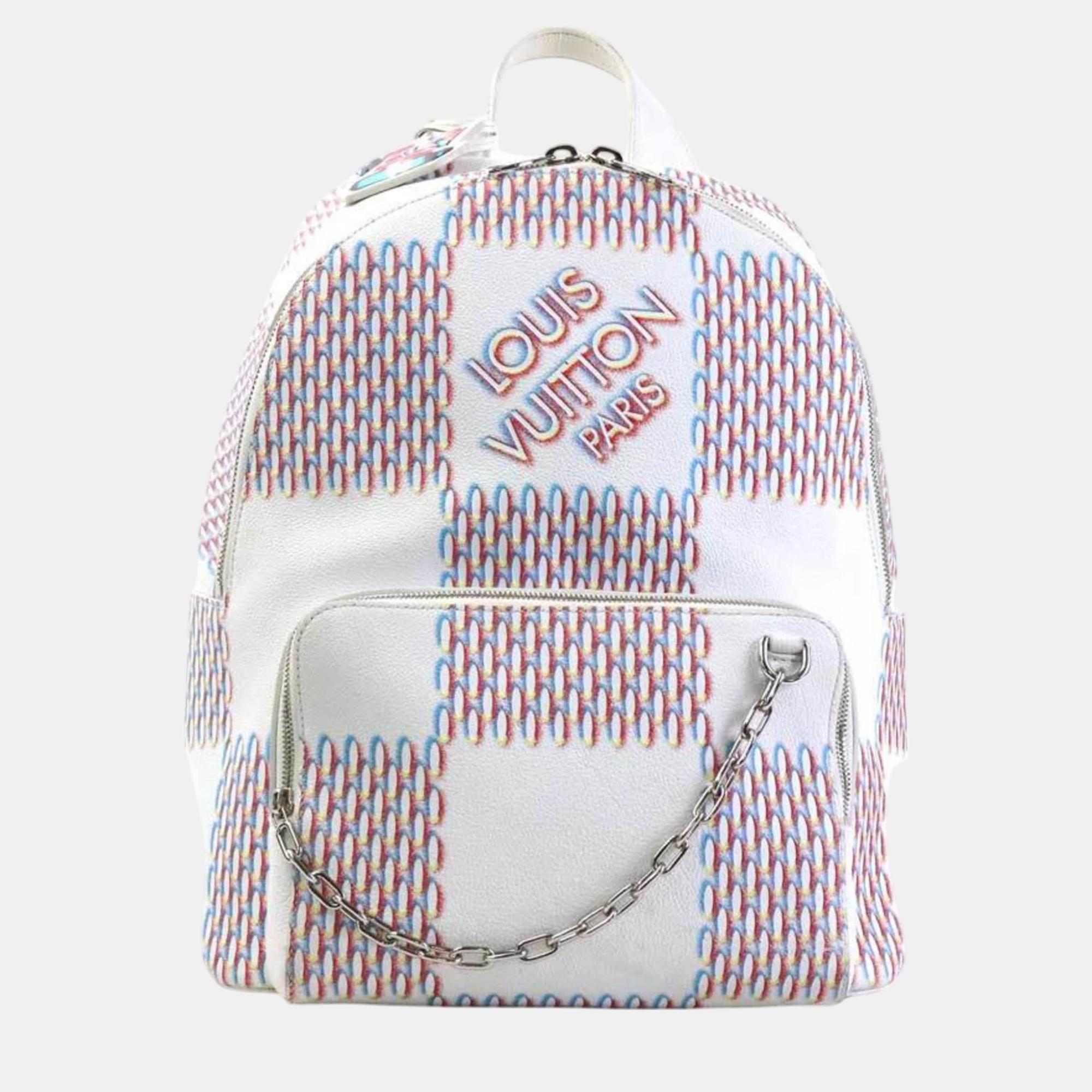 

Louis Vuitton Damier Spray Racer Bron Backpack, White