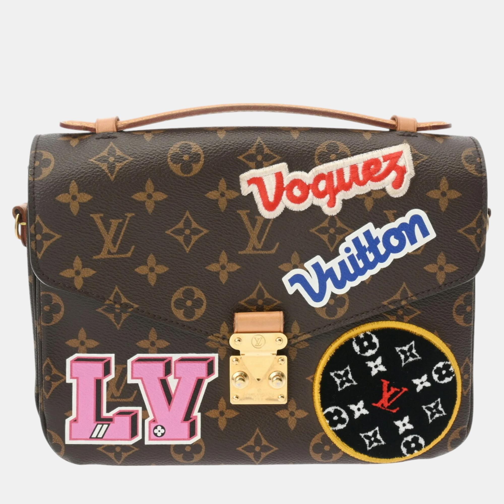 

Louis Vuitton Brown Canvas Monogram Patches Pochette Metis Mm Bag