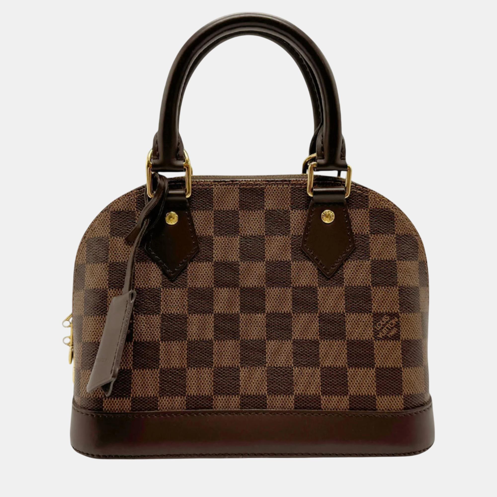 

Louis Vuitton Canvas Ebene Damier Alma Bb Handbag, Brown