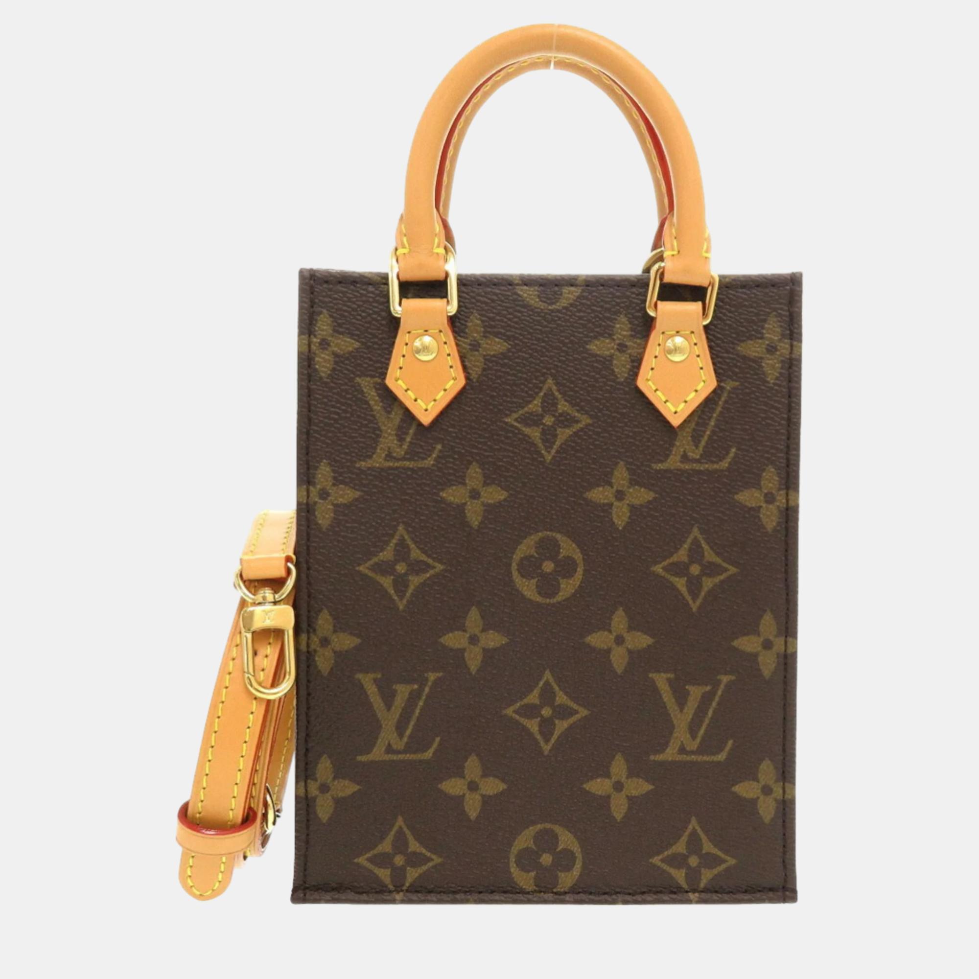 

Louis Vuitton Petite Sac Plat Monogram Handbag, Brown