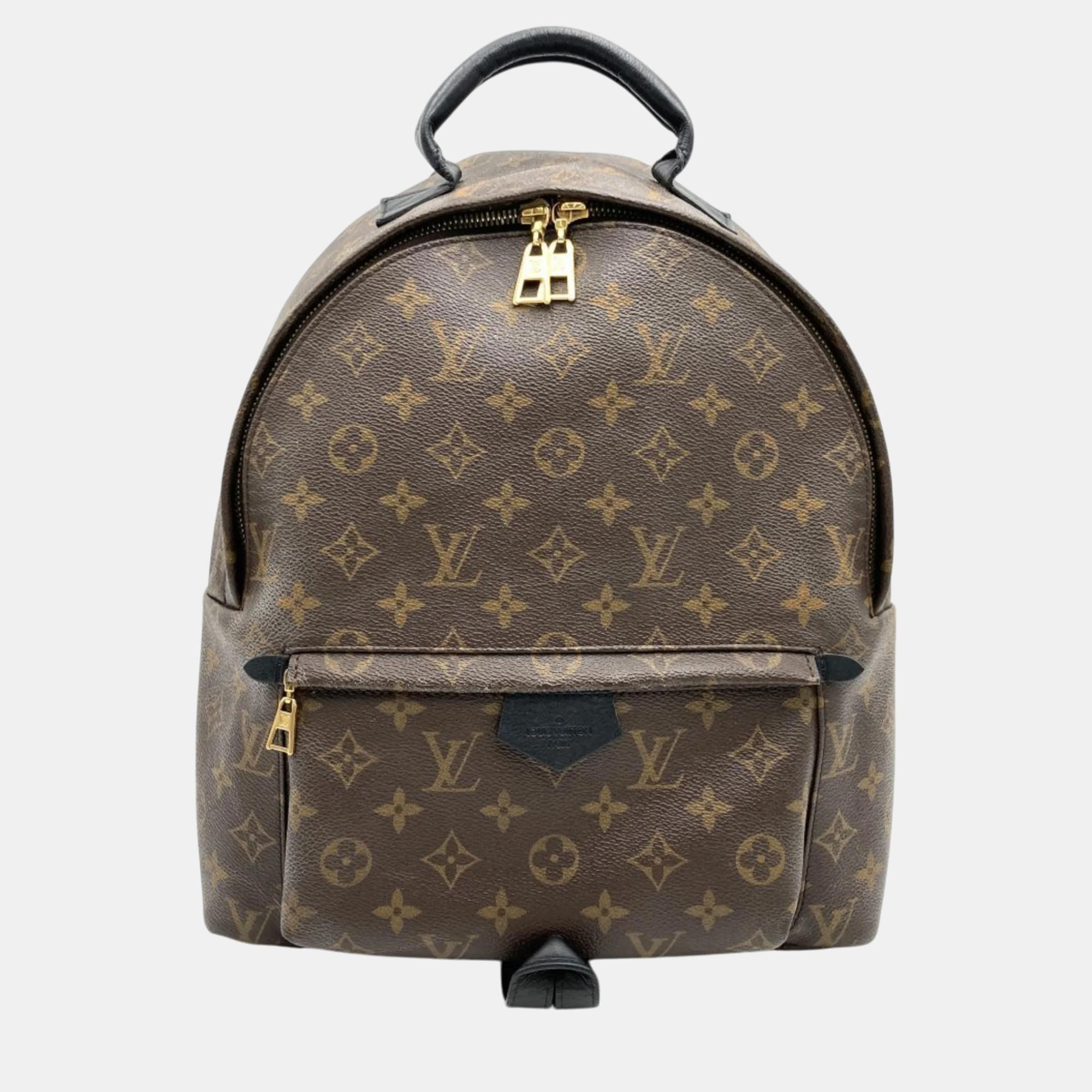 

Louis Vuitton Monogram Canvas Leather Palm Springs Backpack Mm, Brown