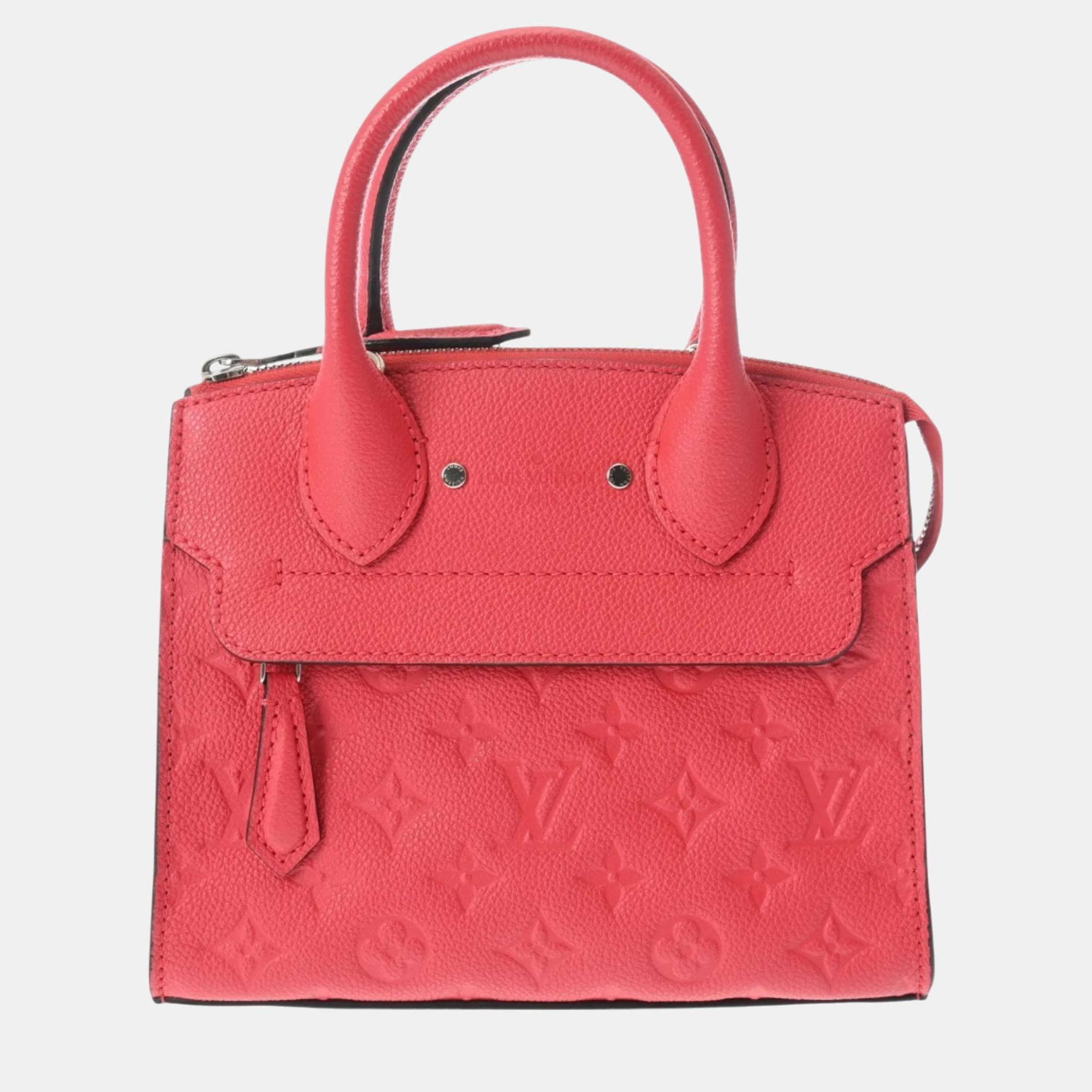 

Louis Vuitton Poppy Petal Leather Monogram Empreinte Pont Neuf Pm Handbag, Red