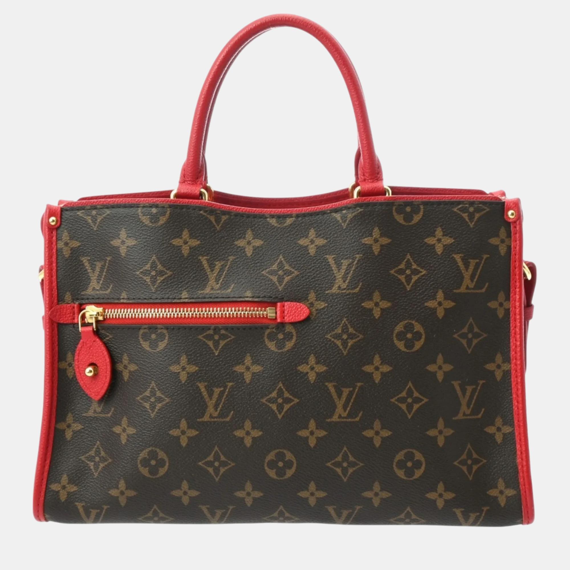 

Louis Vuitton Rouge Canvas Monogram Popincourt Pm Handbag, Brown