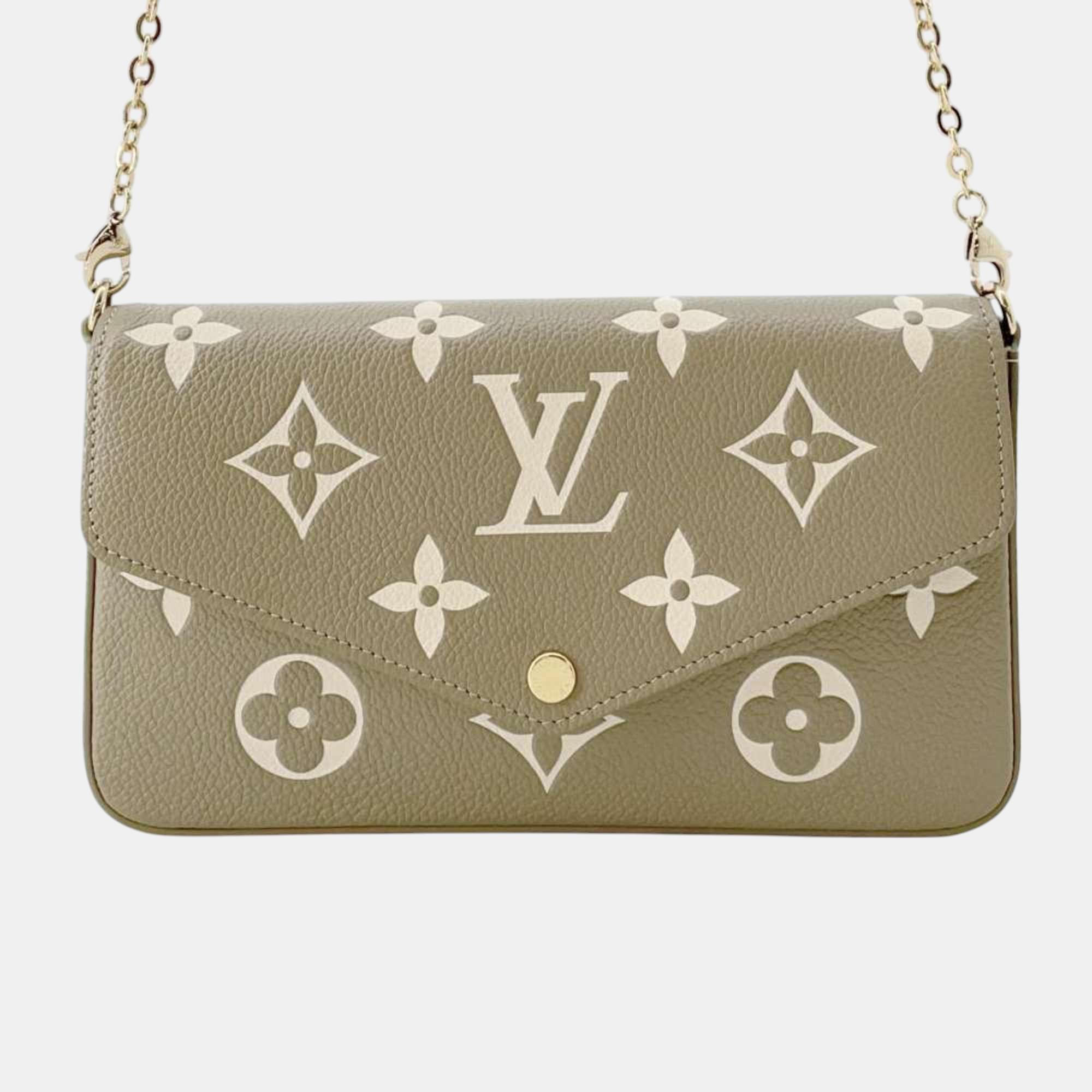 

Louis Vuitton Green Monogram Empreinte Pochette Felicie Chain Wallet