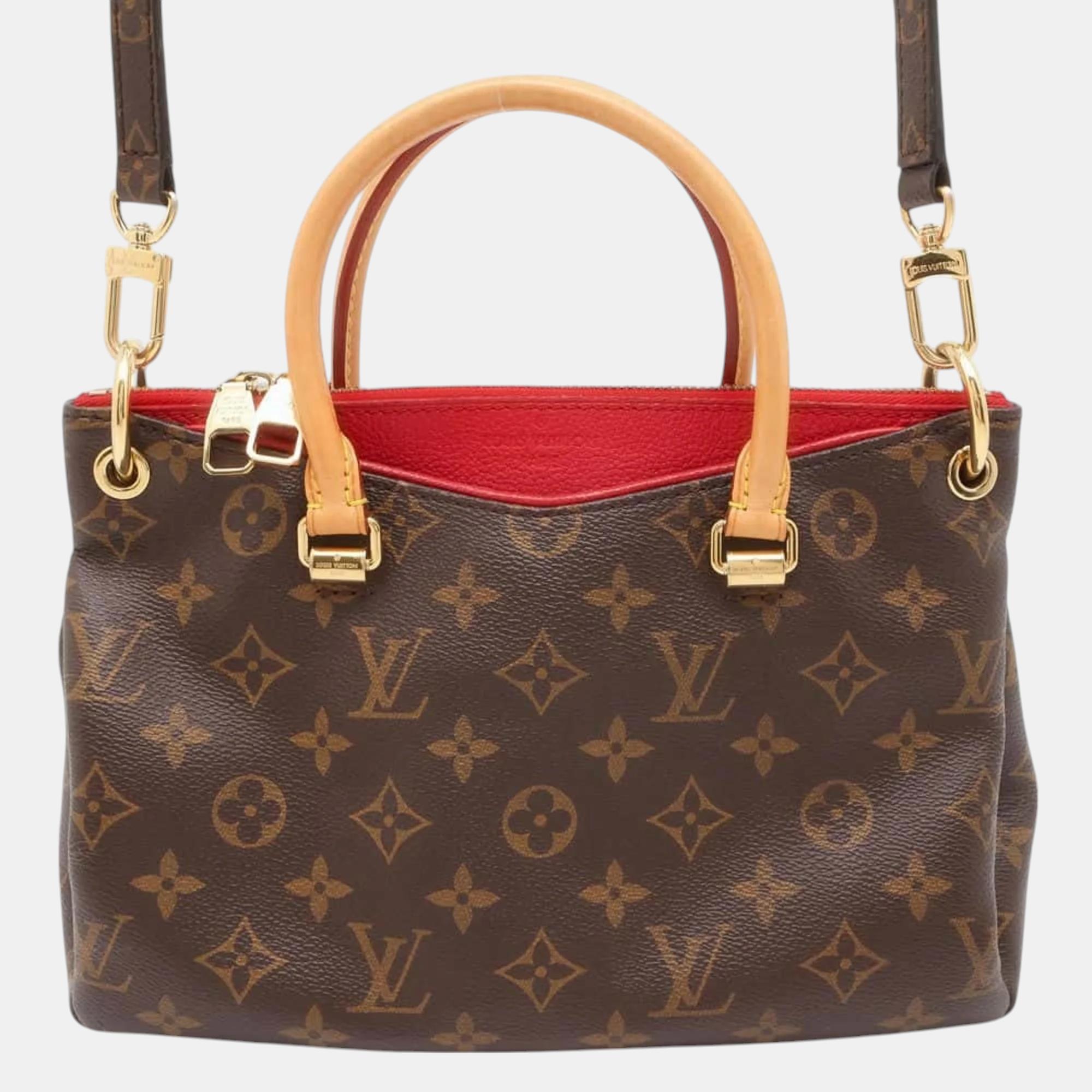 

Louis Vuitton Red Monogram Pallas Bb Handbag, Brown