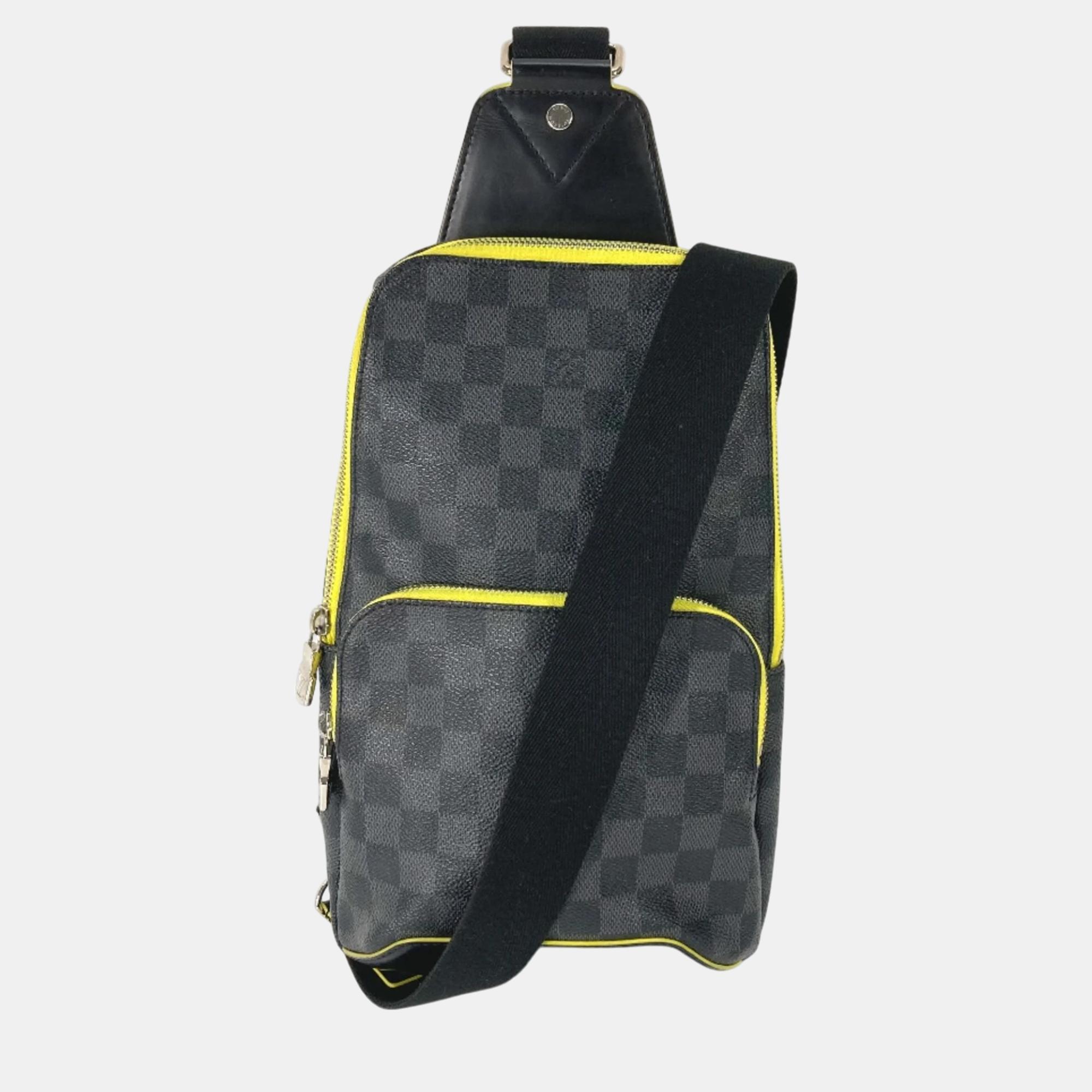 

Louis Vuitton Black Yellow Damier Graphite Body Bag