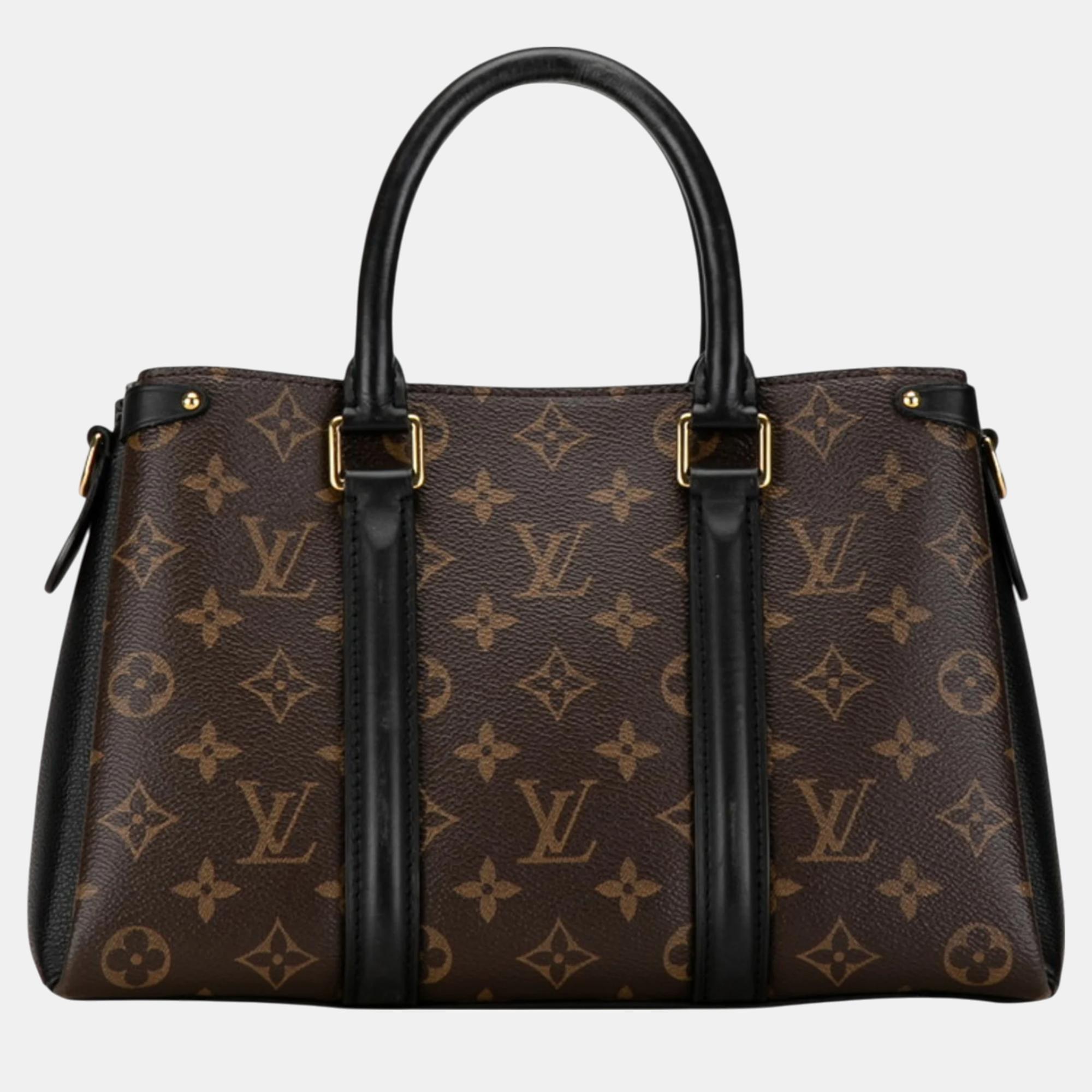 

Louis Vuitton Brown Black Pvc Leather Monogram Soufflot Nv Bb Handbag