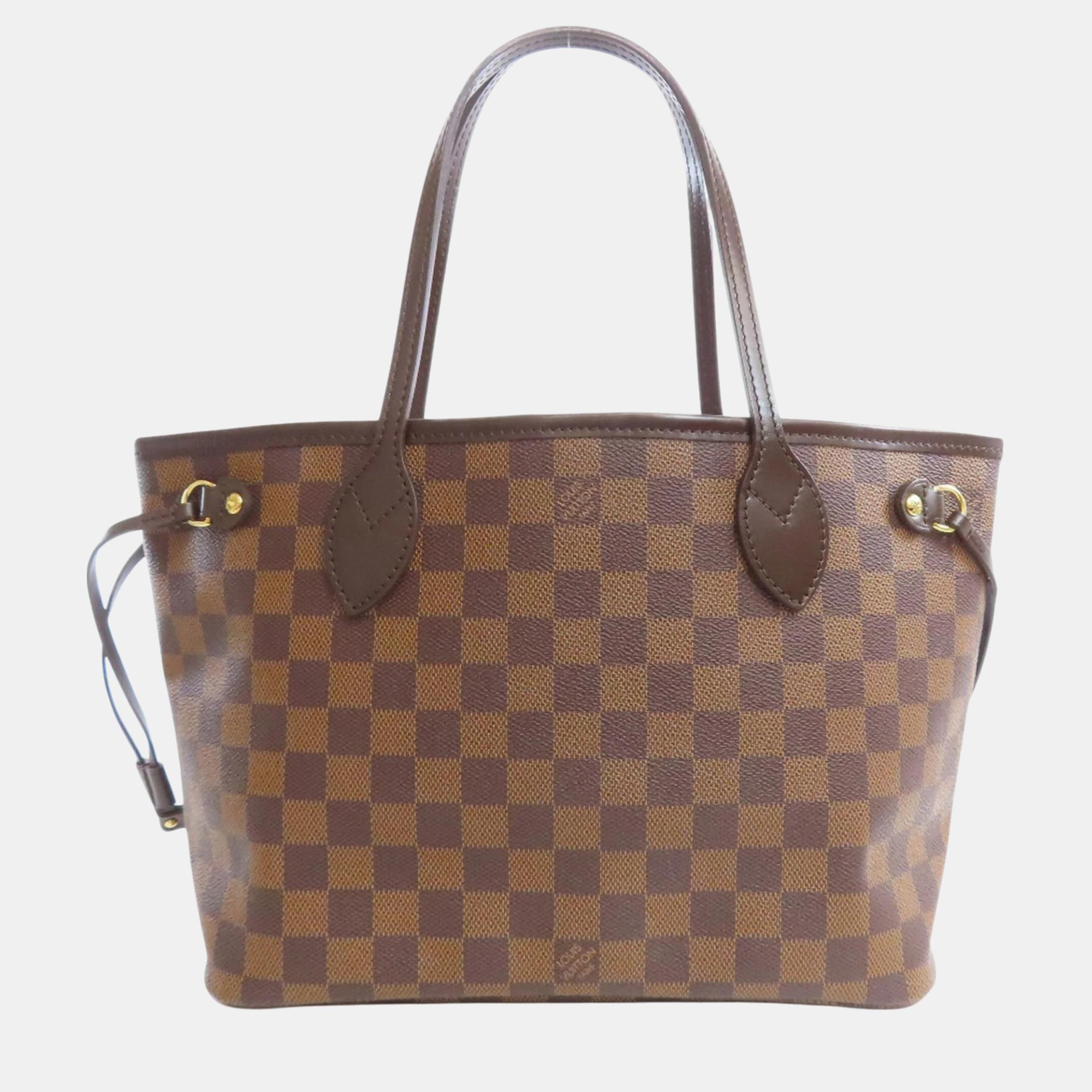 

Louis Vuitton Damier Canvas Neverfull Pm Handbag, Brown