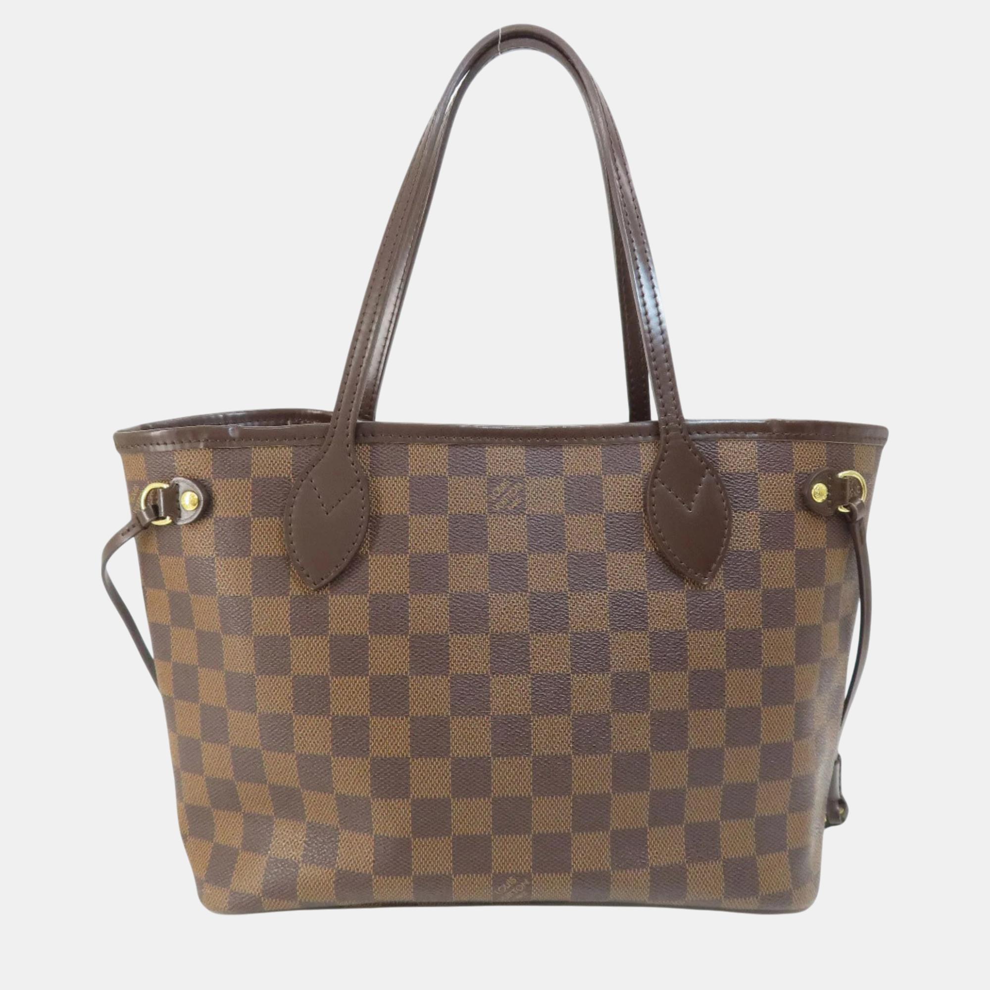 

Louis Vuitton Damier Canvas Neverfull Pm Tote Bag, Brown