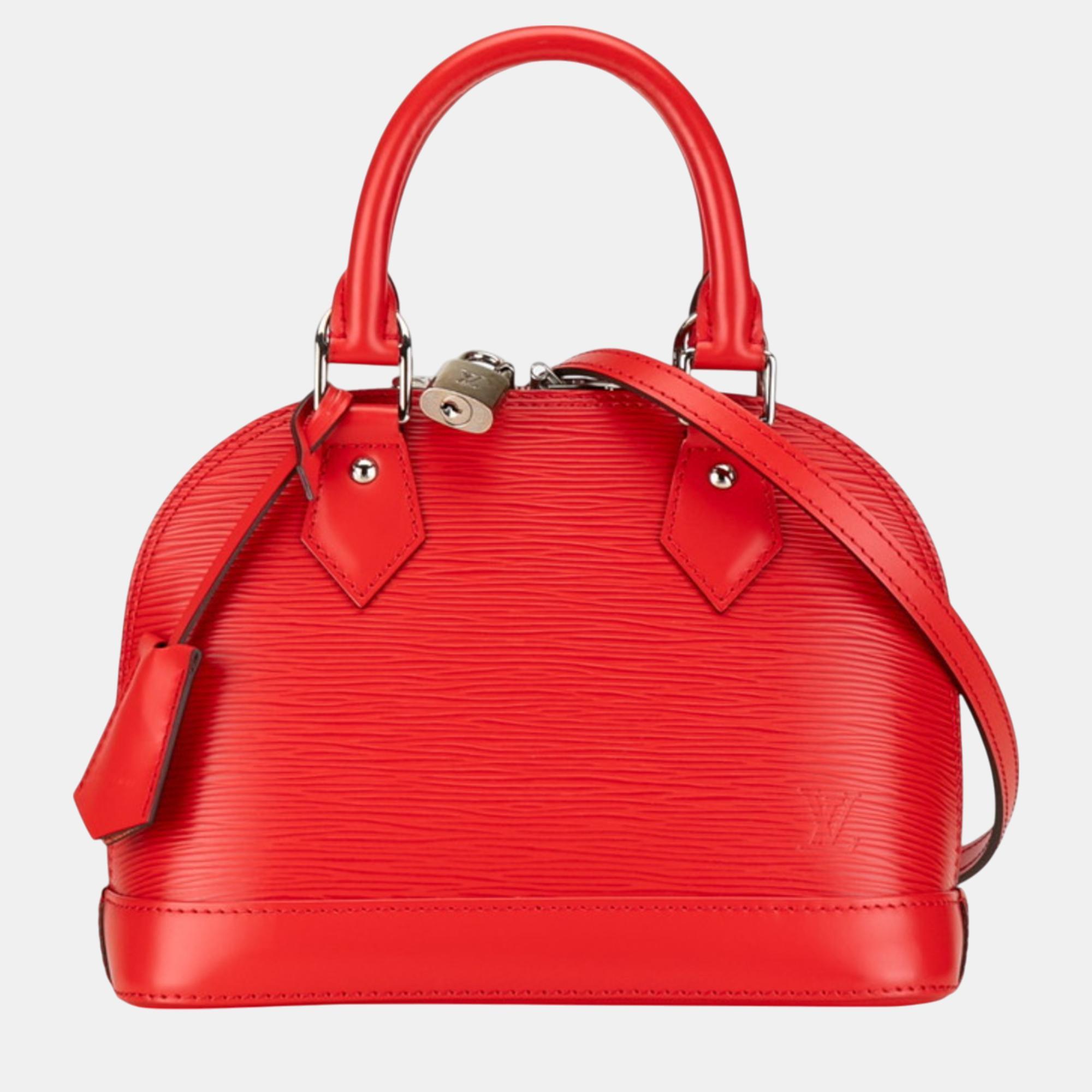 

Louis Vuitton Coquelicot Red Leather Epi Alma BB Handbag