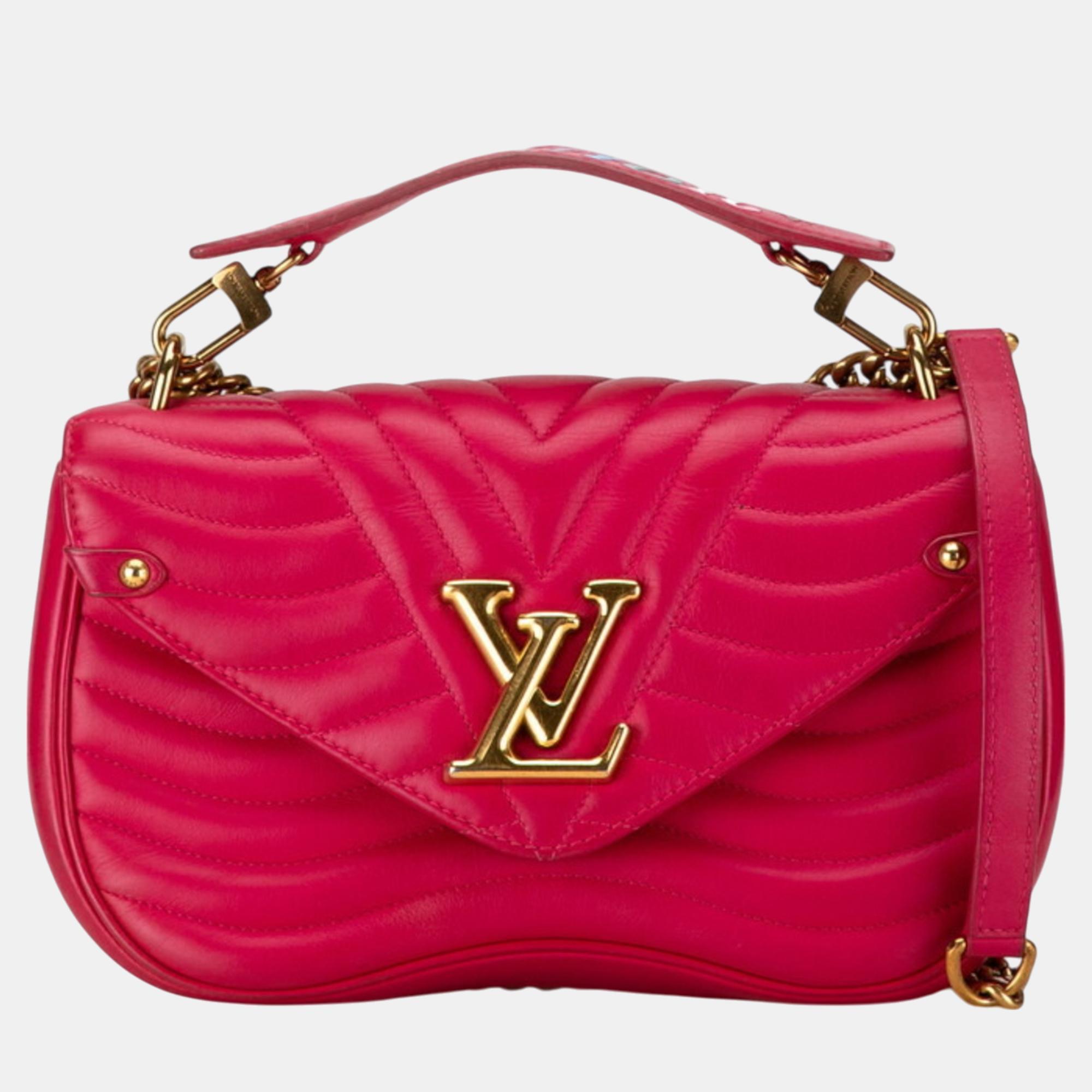 

Louis Vuitton Freesia Pink Calf Leather New Wave Chain Bag MM Handbag