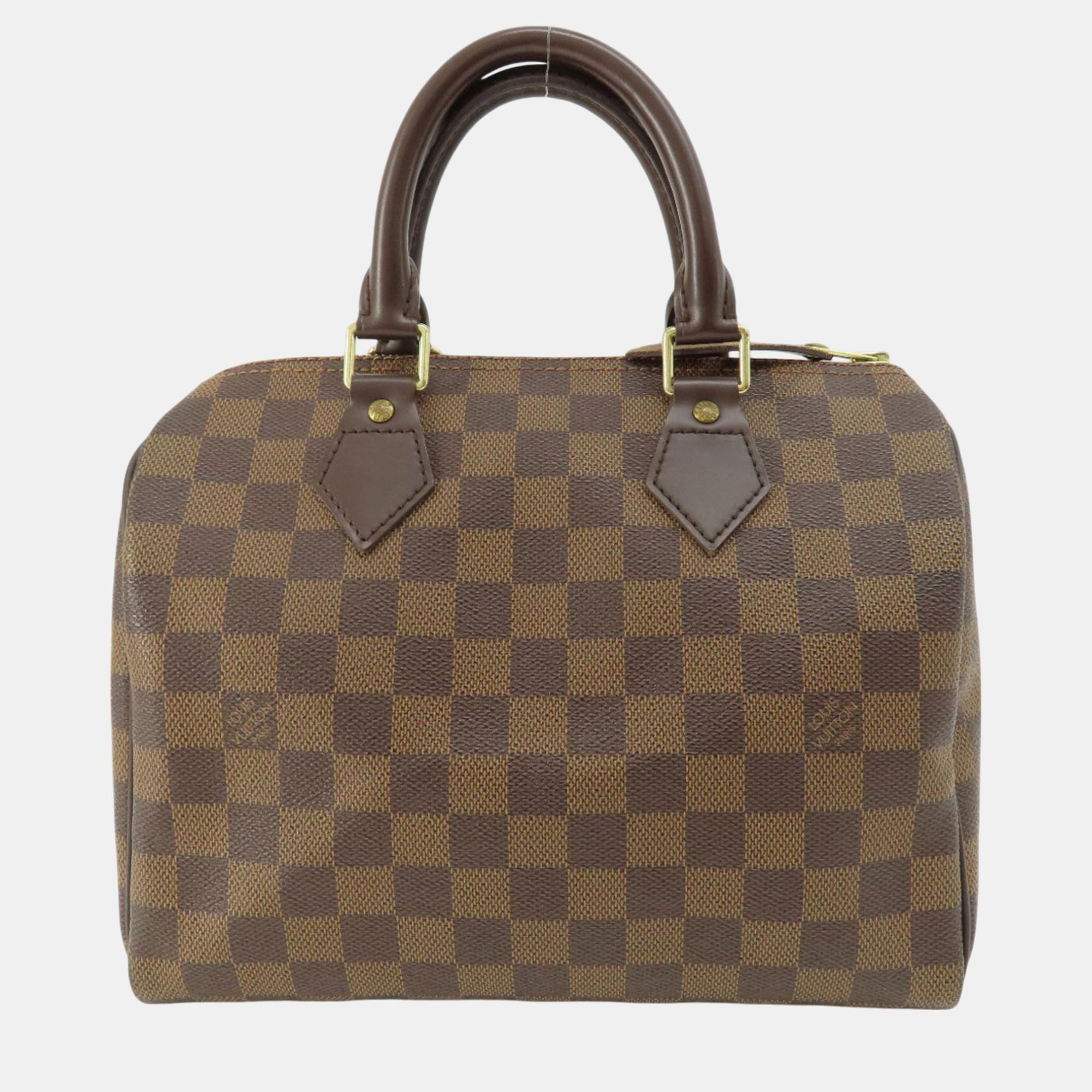 Pre-owned Louis Vuitton Damier Canvas Speedy 25 Handbag In Brown