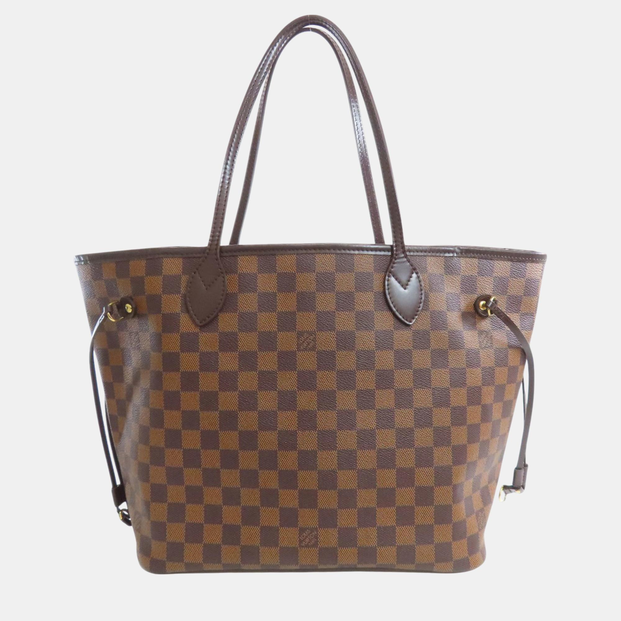 Pre-owned Louis Vuitton Damier Canvas Neverfull Mm Old Tote Bag In Brown