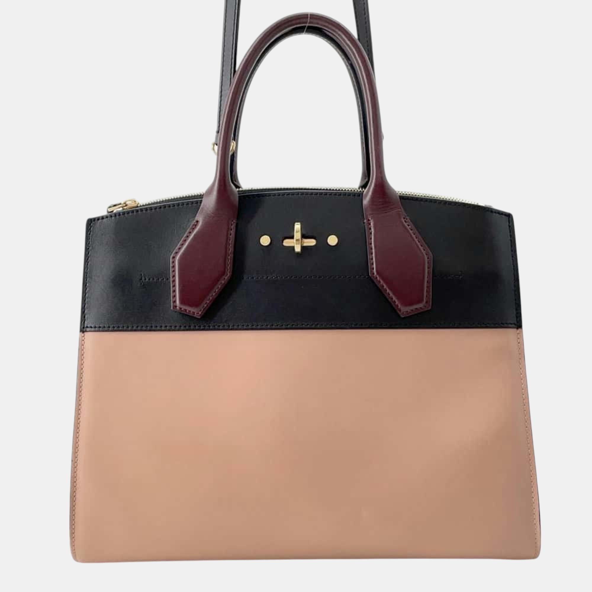

Louis Vuitton Taurillon City Steamer MM Handbag, Black