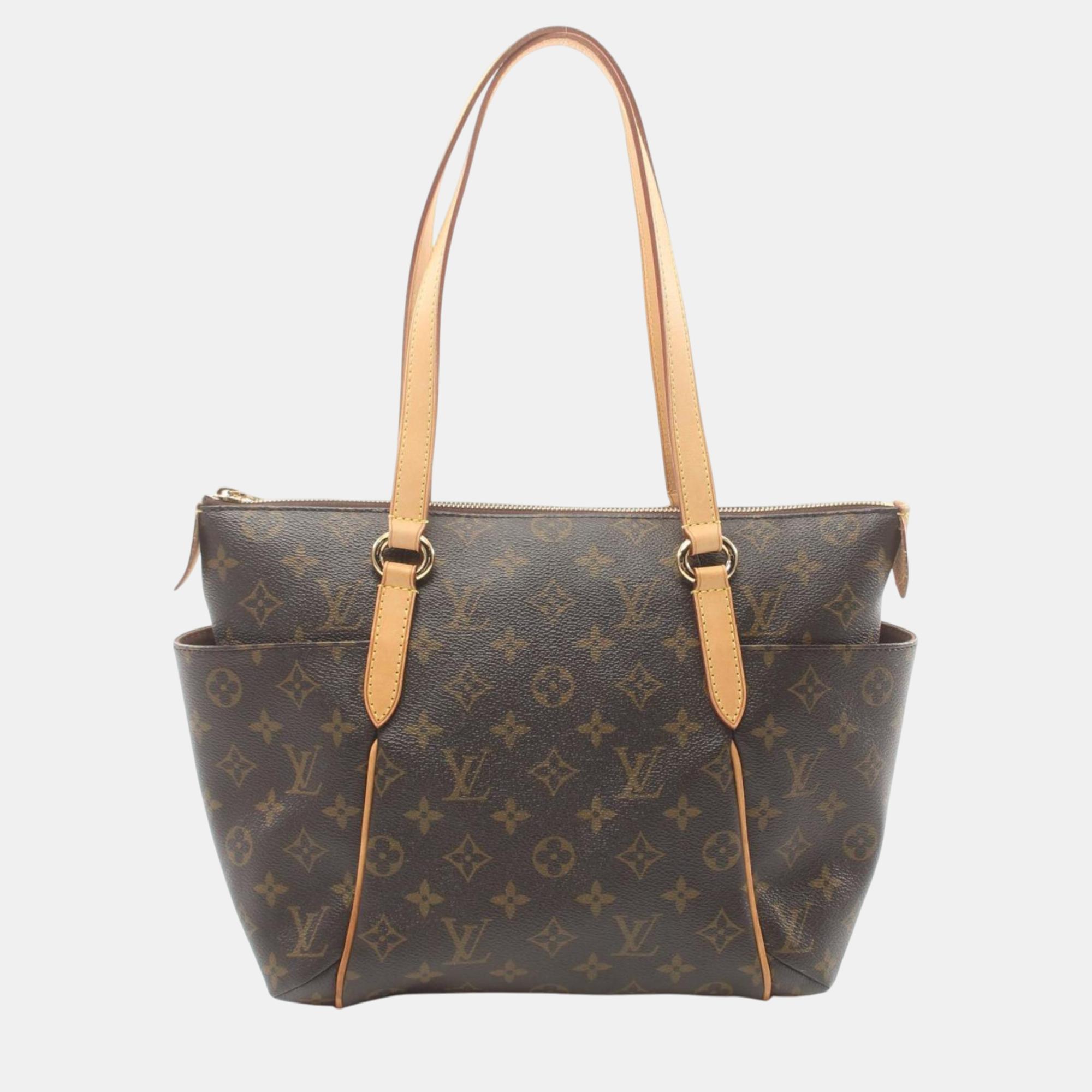 

Louis Vuitton Coated Canvas Leather Brown Totally PM Monogram Tote Bag