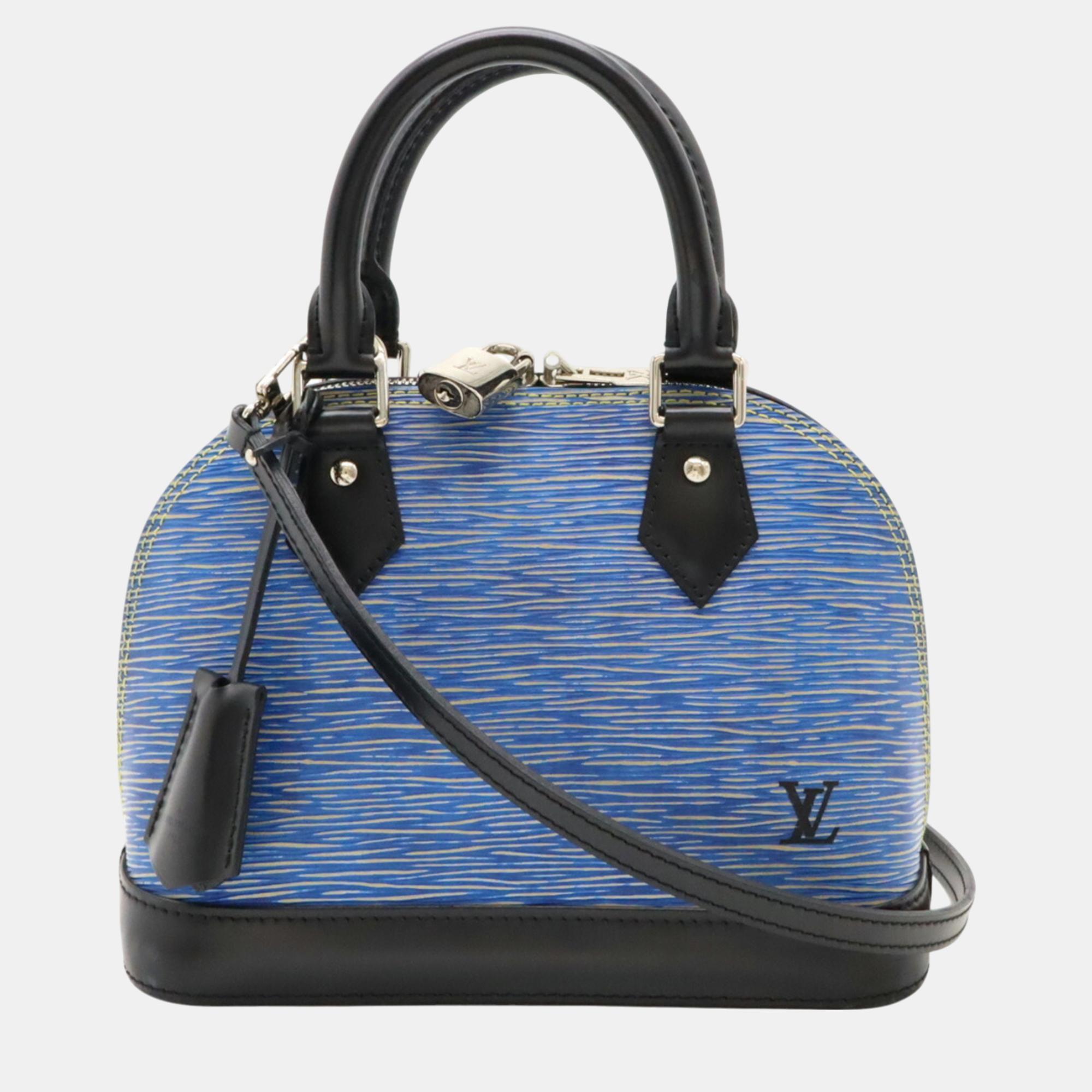 

Louis Vuitton Light Blue Black Epi Denim Alma BB Handbag