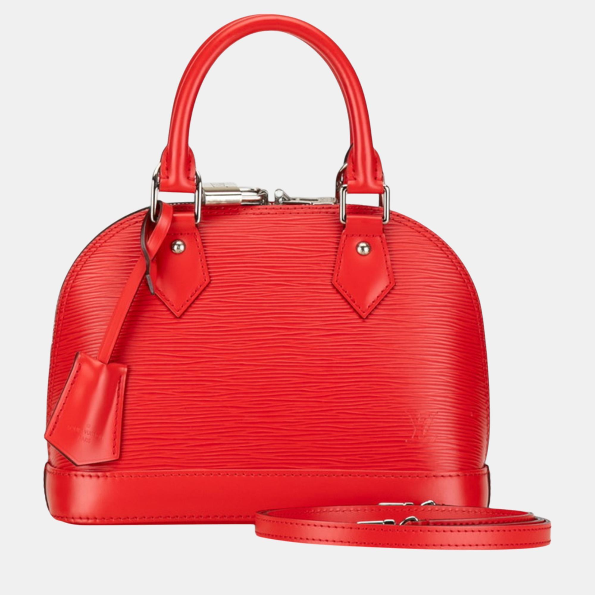 

Louis Vuitton Coquelicot Red Leather Epi Alma BB