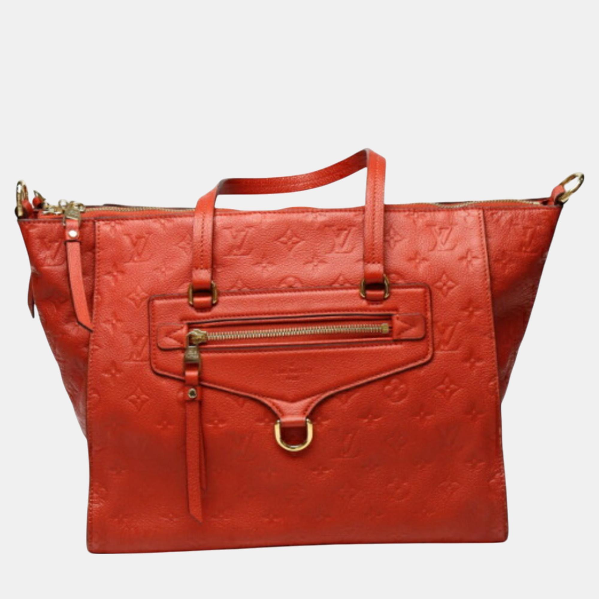 

Louis Vuitton Red Bastille MM Monogram Empreinte Shoulder Bag