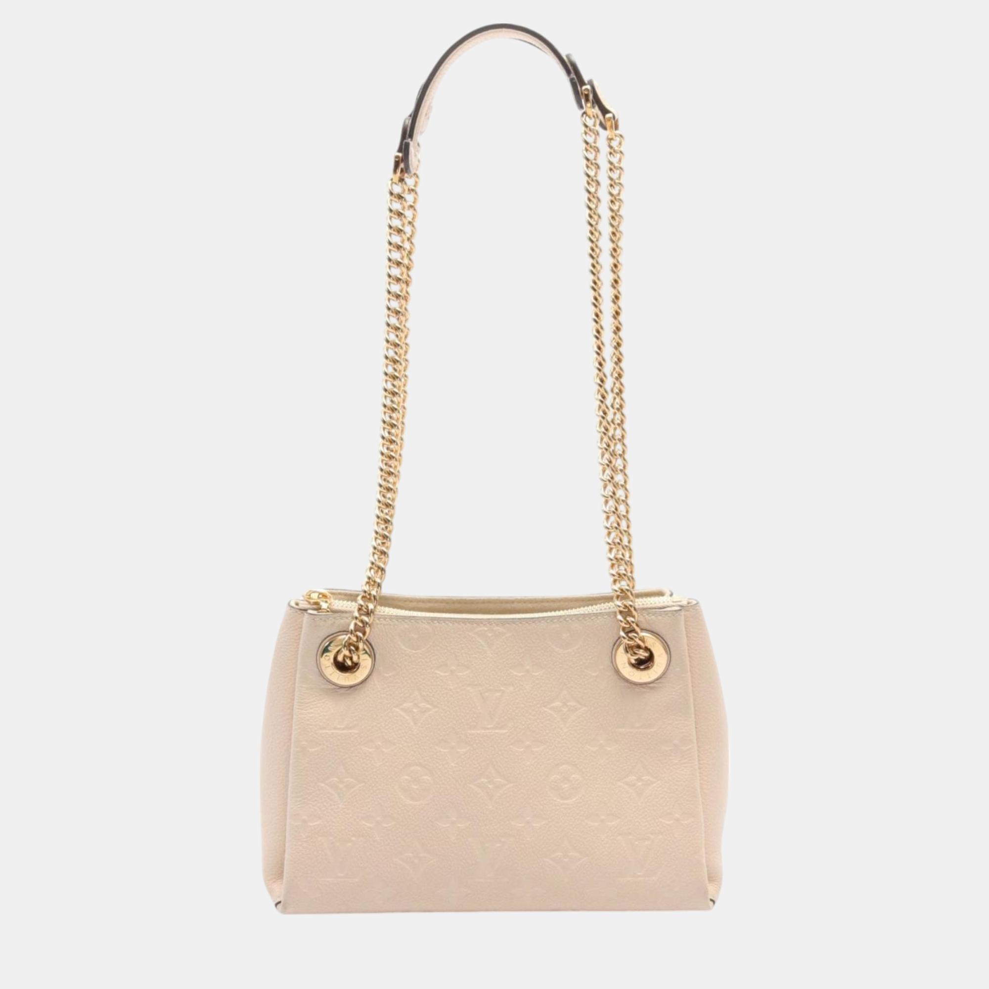 

Louis Vuitton Creme Leather Ivory Surenne BB Monogram Empreinte Shoulder Bag, Cream