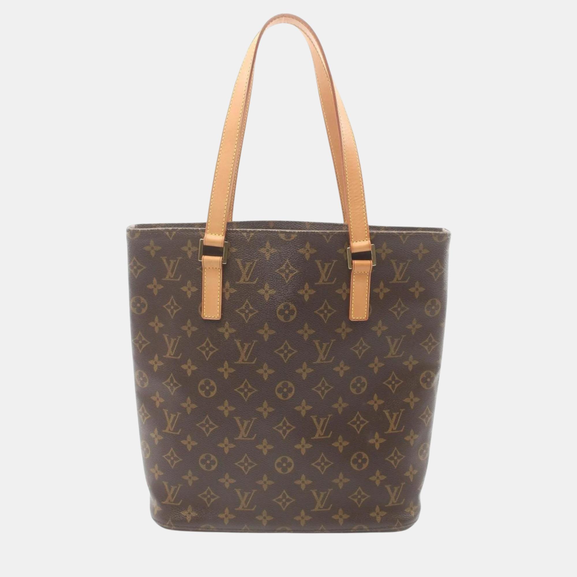 

Louis Vuitton Coated Canvas Leather Monogram Brown Vavin GM Tote Bag