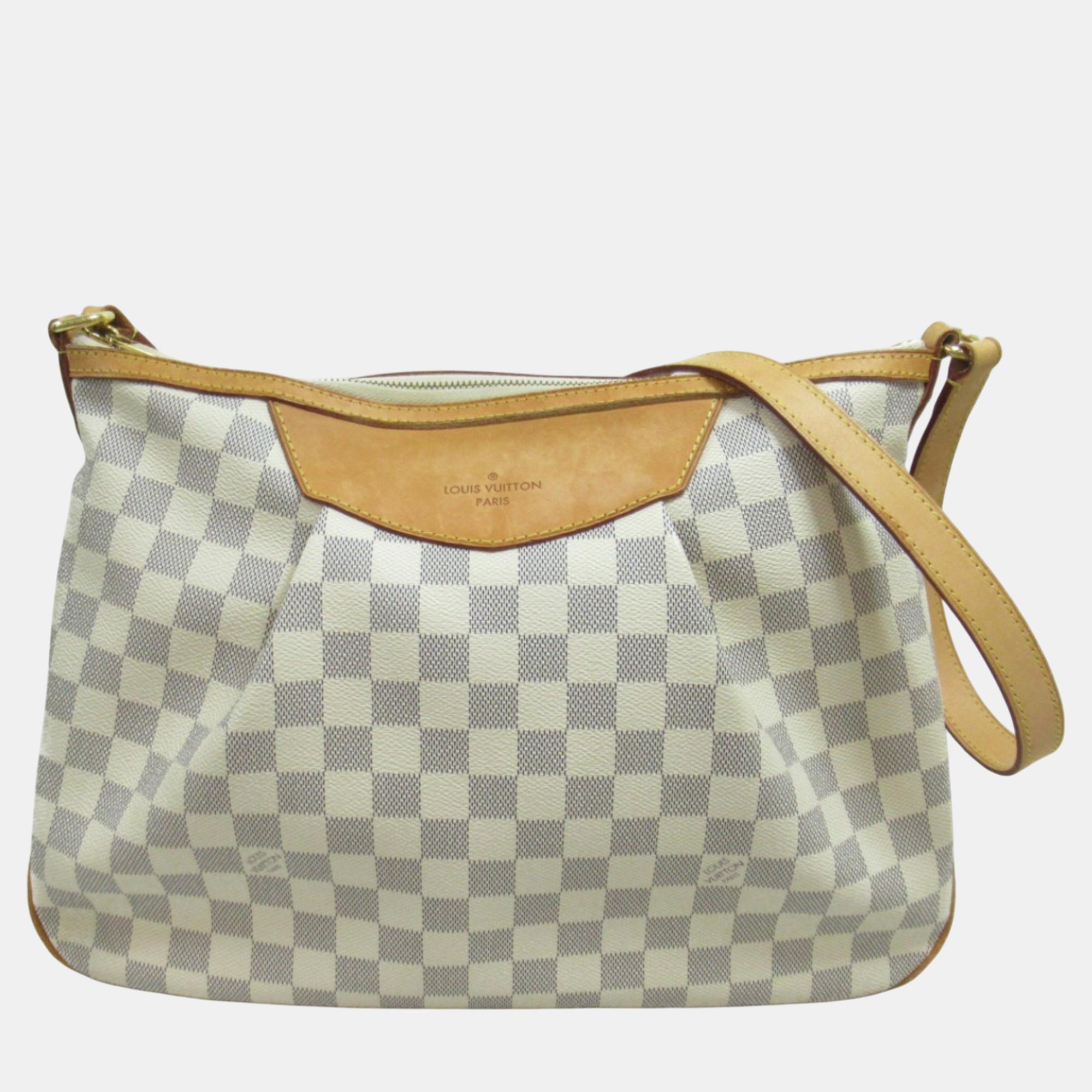 

Louis Vuitton Siracusa MM Shoulder Bag Beige Damier Azur PVC coated canvas N41112, Grey