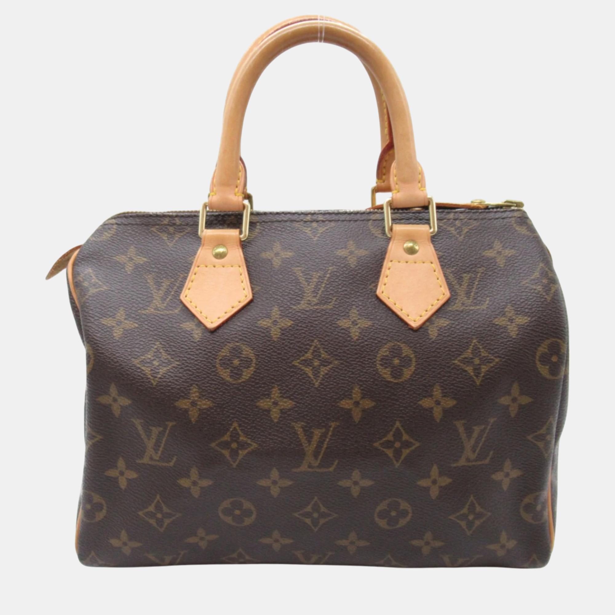 Pre-owned Louis Vuitton Brown Monogram Pvc Coated Canvas Speedy 25 Handbag