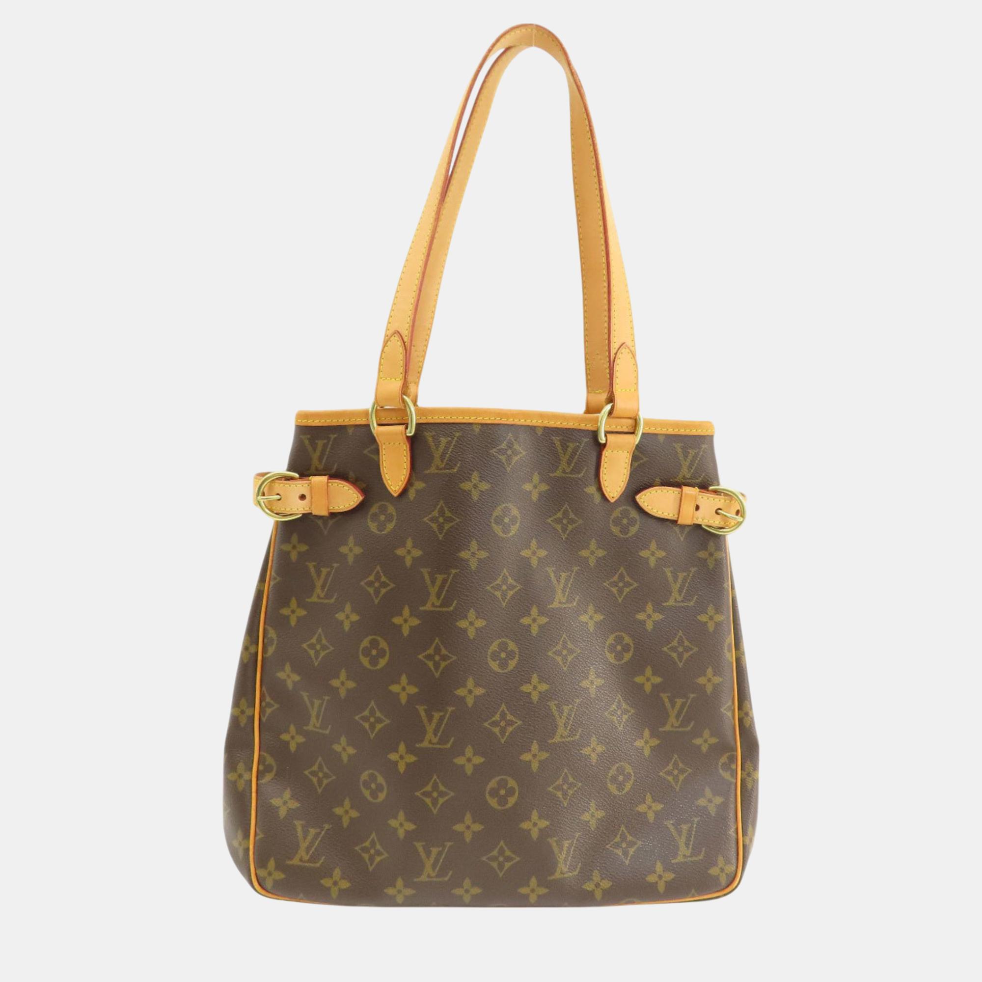 

Louis Vuitton Canvas Batignolles Vertical Monogram Tote Bag, Brown