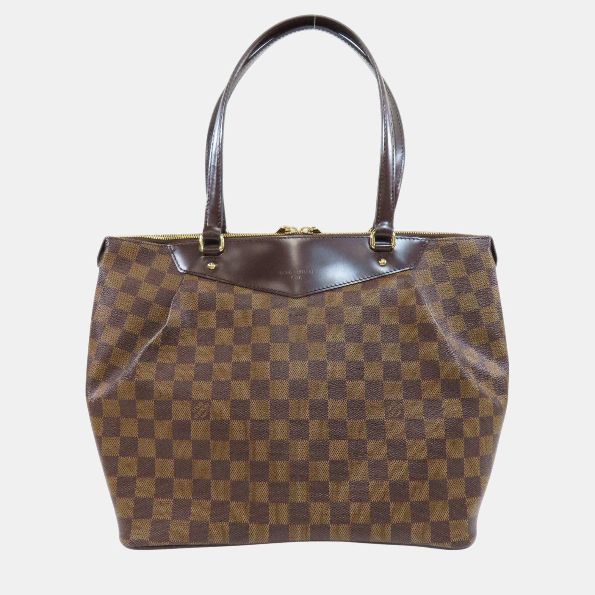 

Louis Vuitton Canvas Westminster GM Damier Ebene Tote Bag, Brown